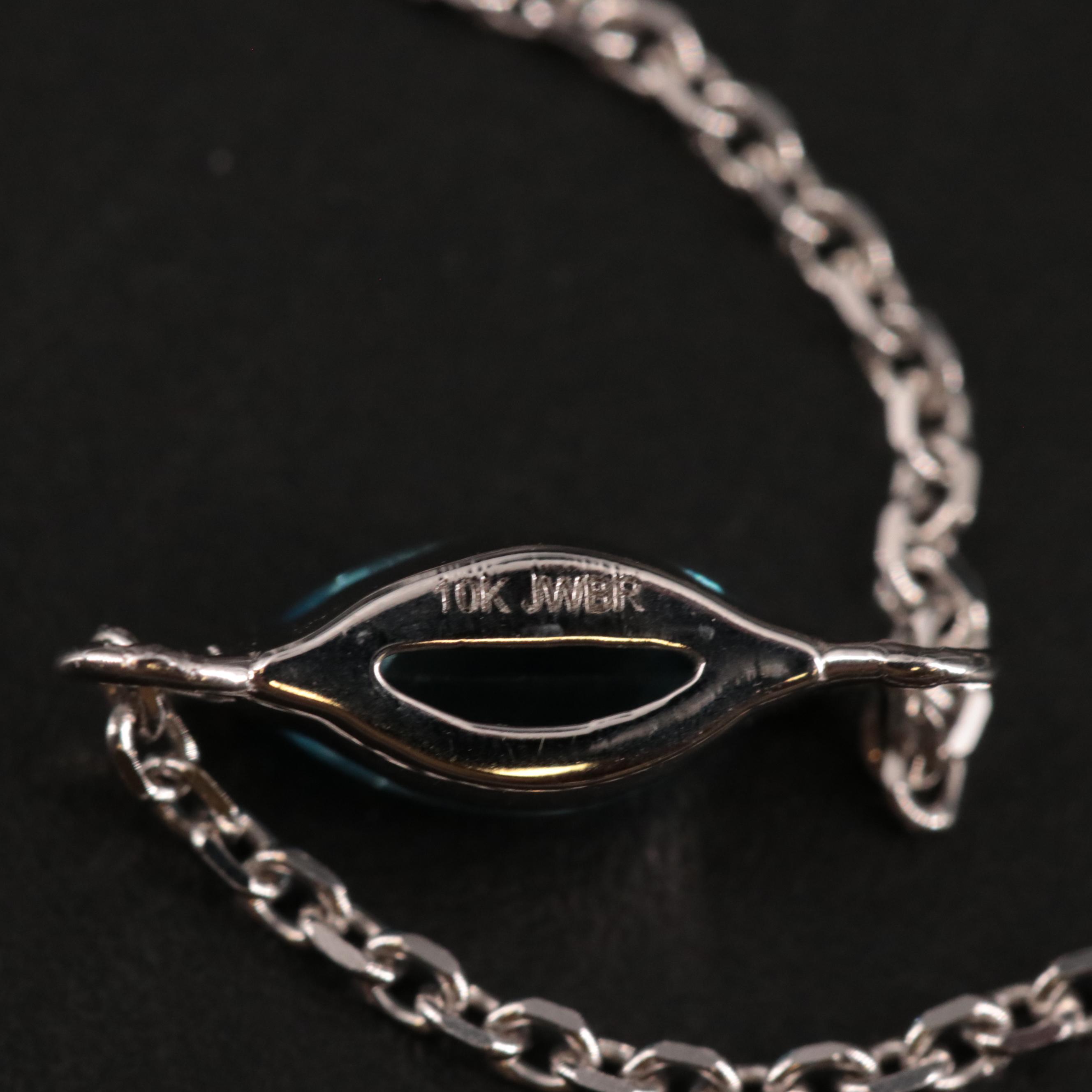 10K Topaz Adjustable Chain Bracelet