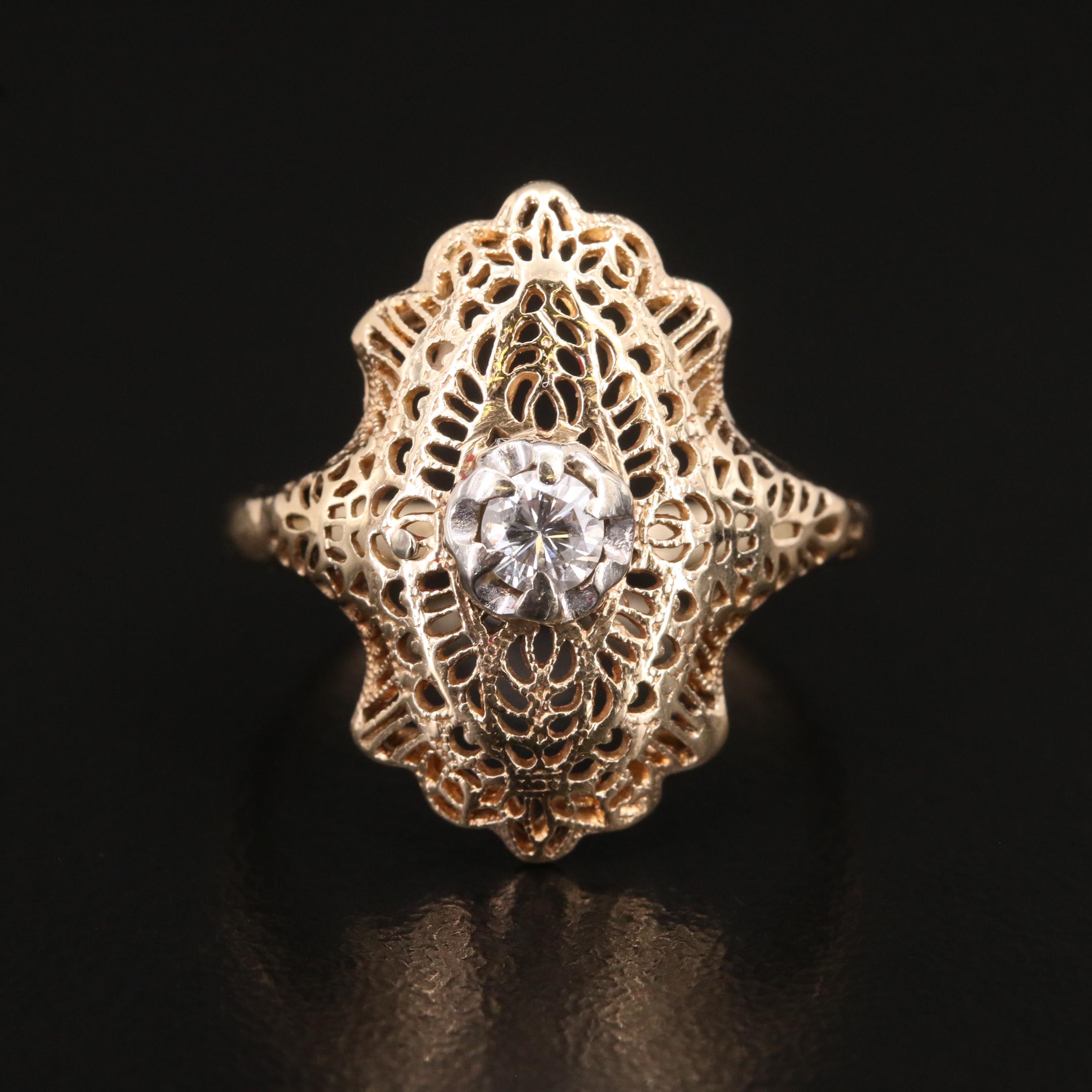 14K 0.16 CT Diamond Ring