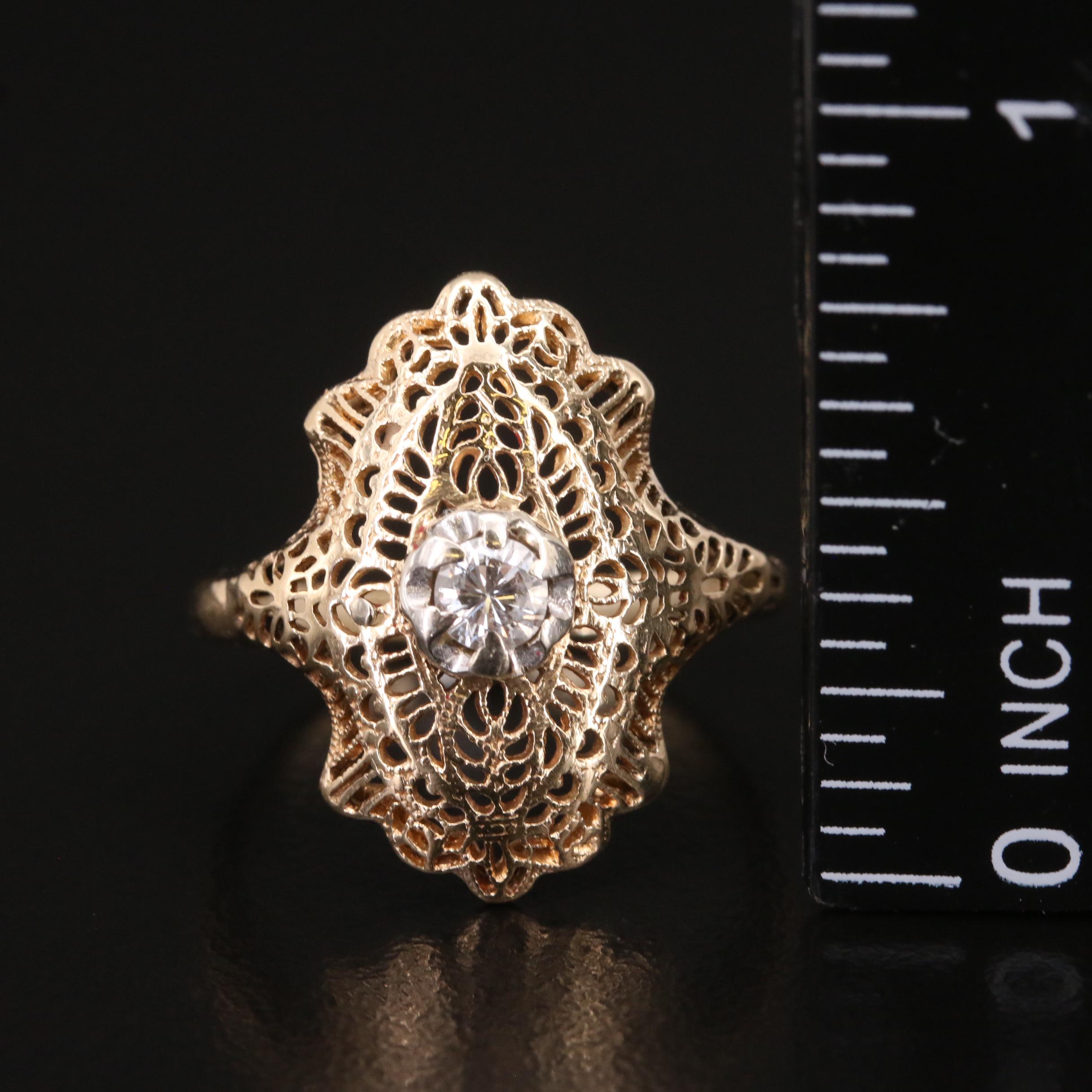 14K 0.16 CT Diamond Ring