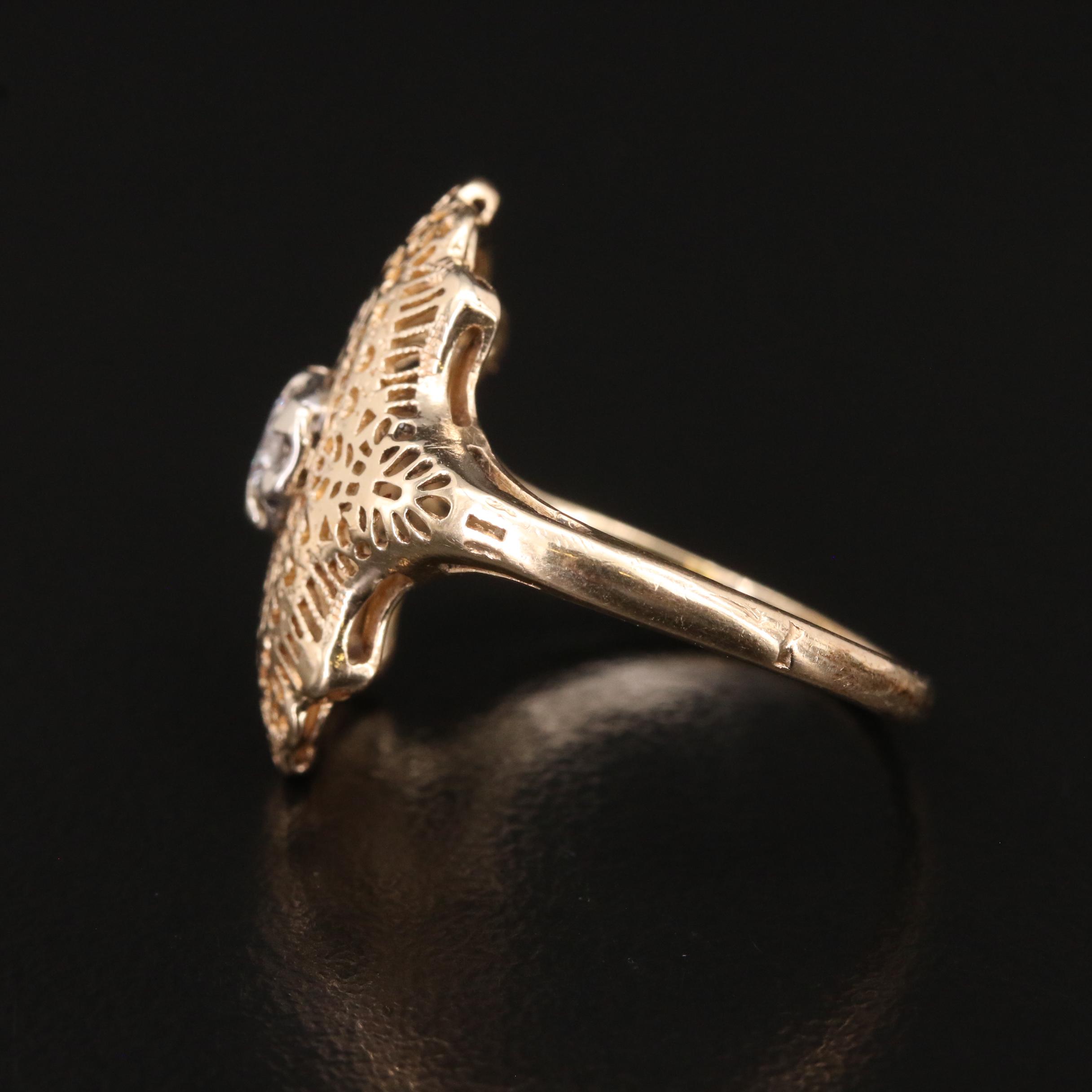 14K 0.16 CT Diamond Ring