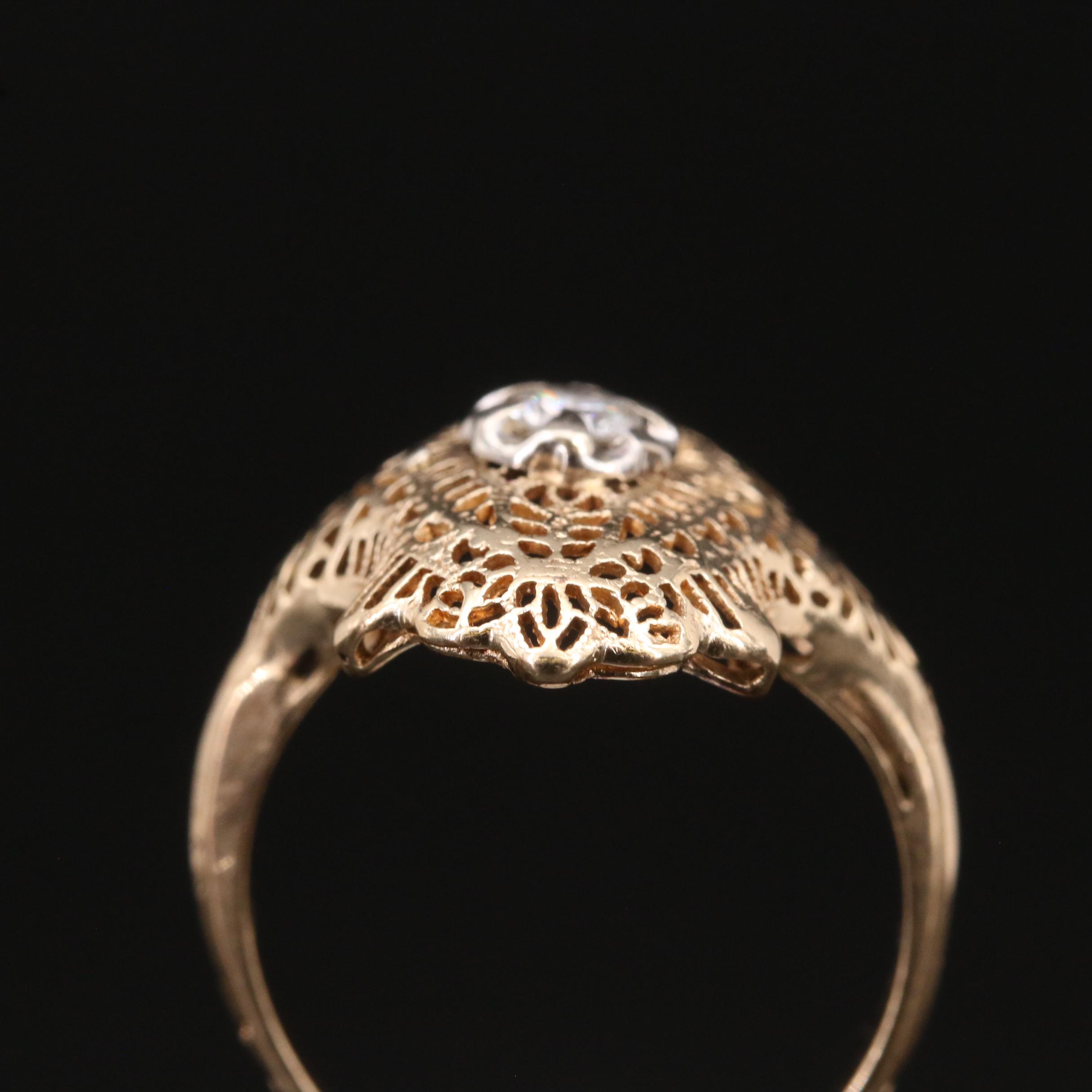 14K 0.16 CT Diamond Ring