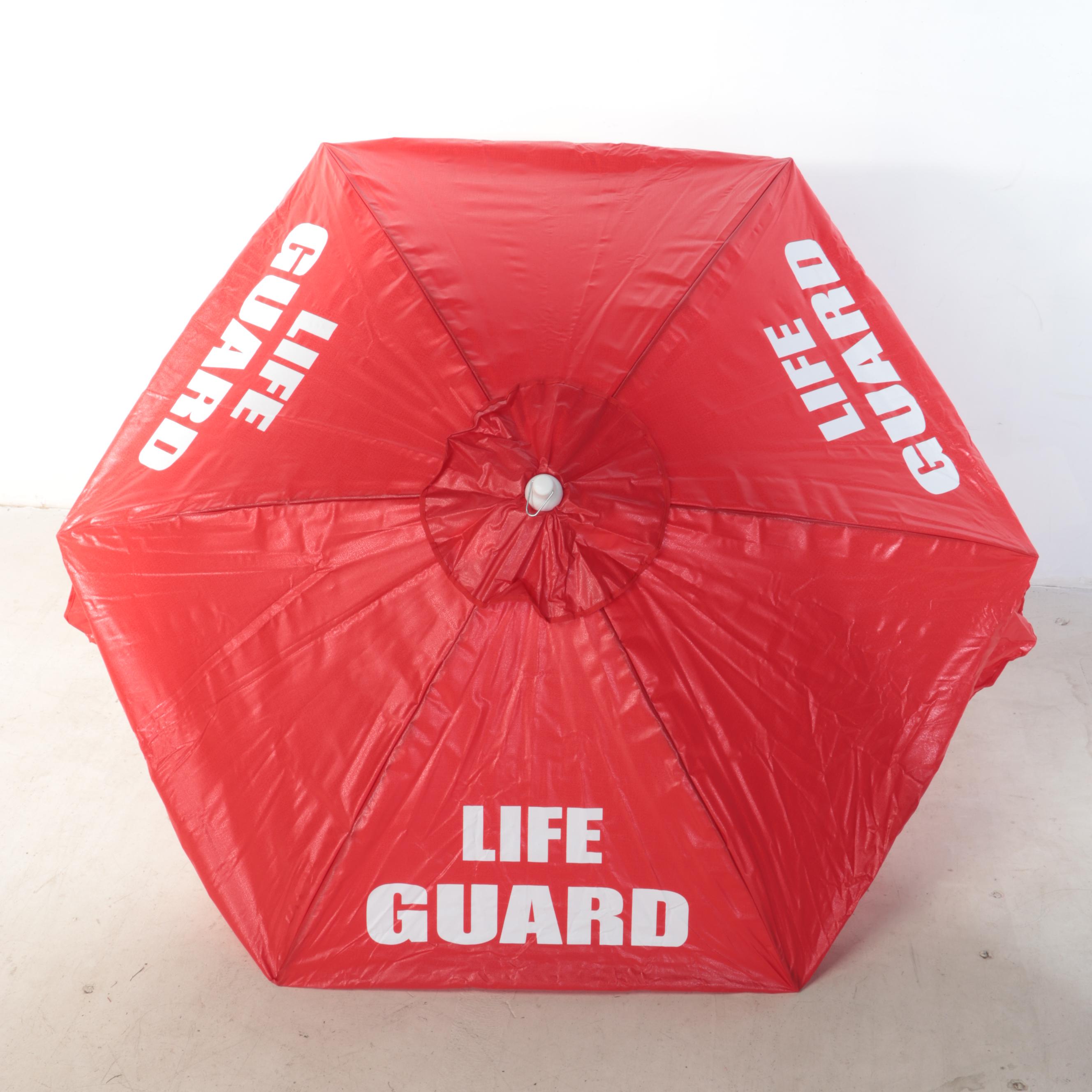 Two 6' Guard Patio Umbrellas with 9' Patio Umbrella Frame