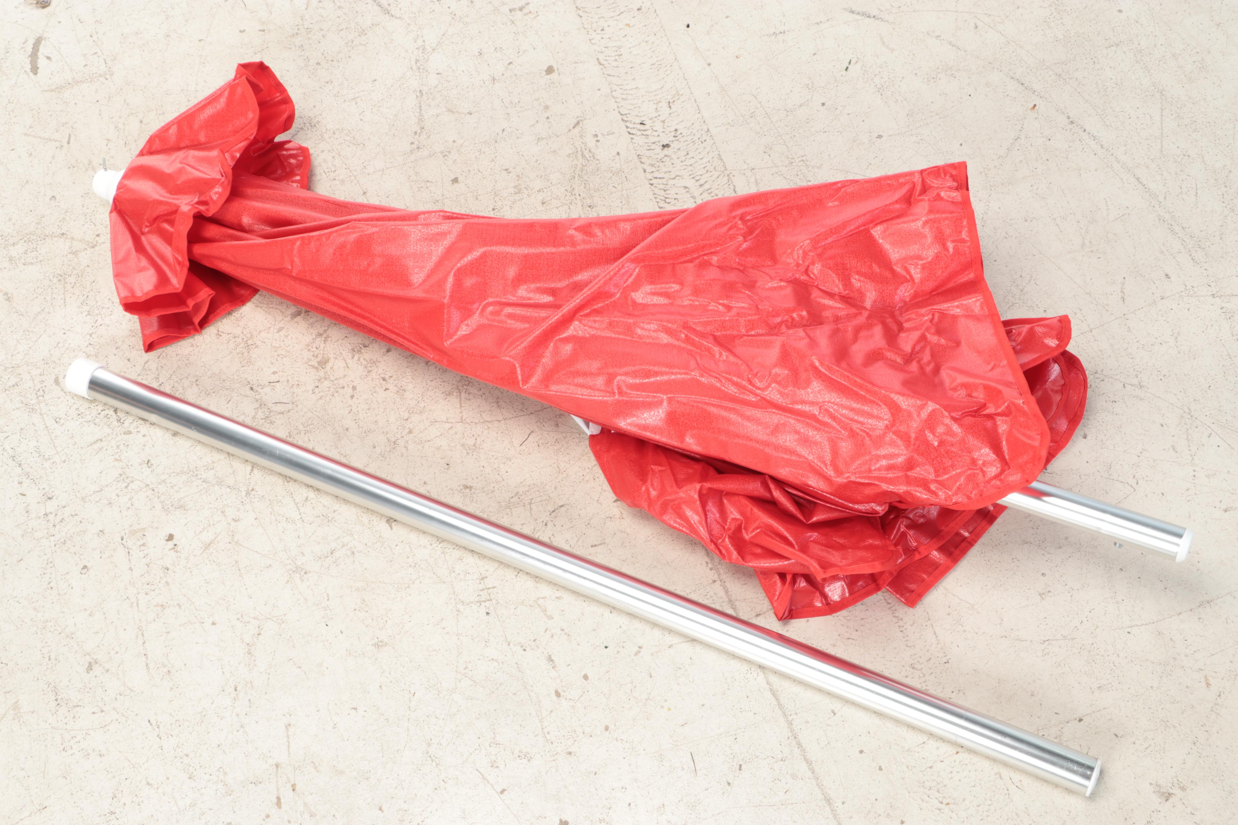 Two 6' Guard Patio Umbrellas with 9' Patio Umbrella Frame