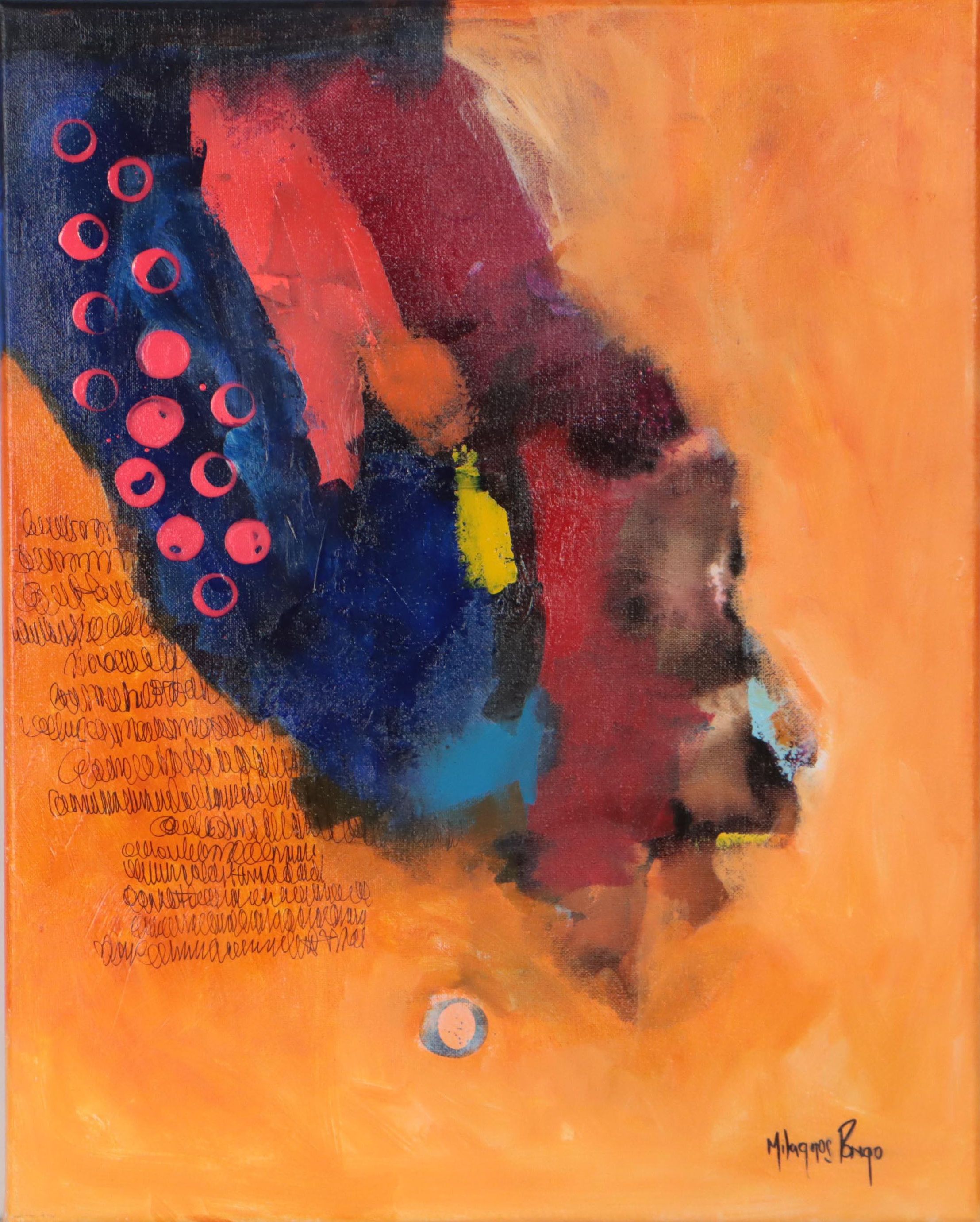 Milagros Pongo Abstract Mixed Media Painting "The Power"