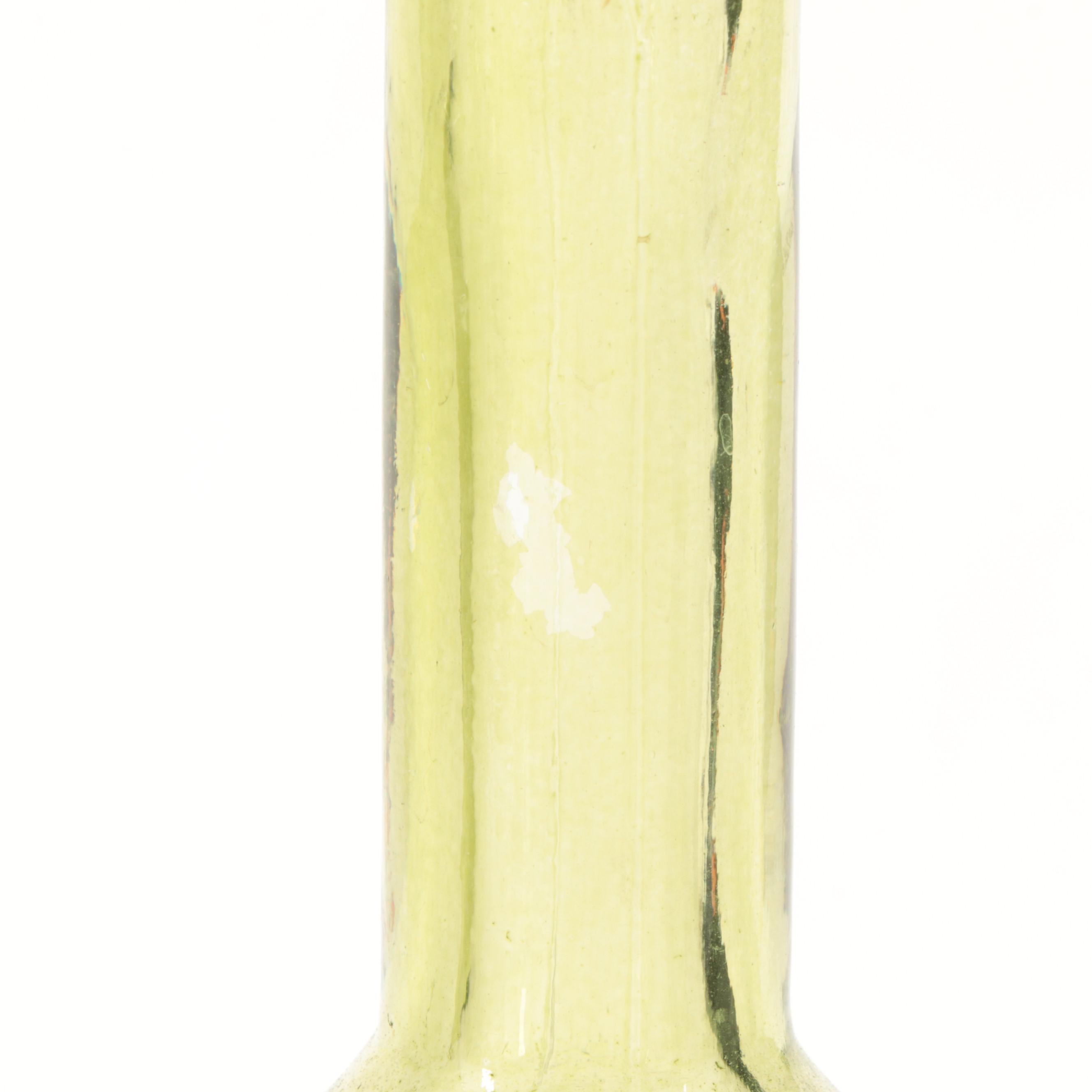 Green Molded Glass Bottle Vases