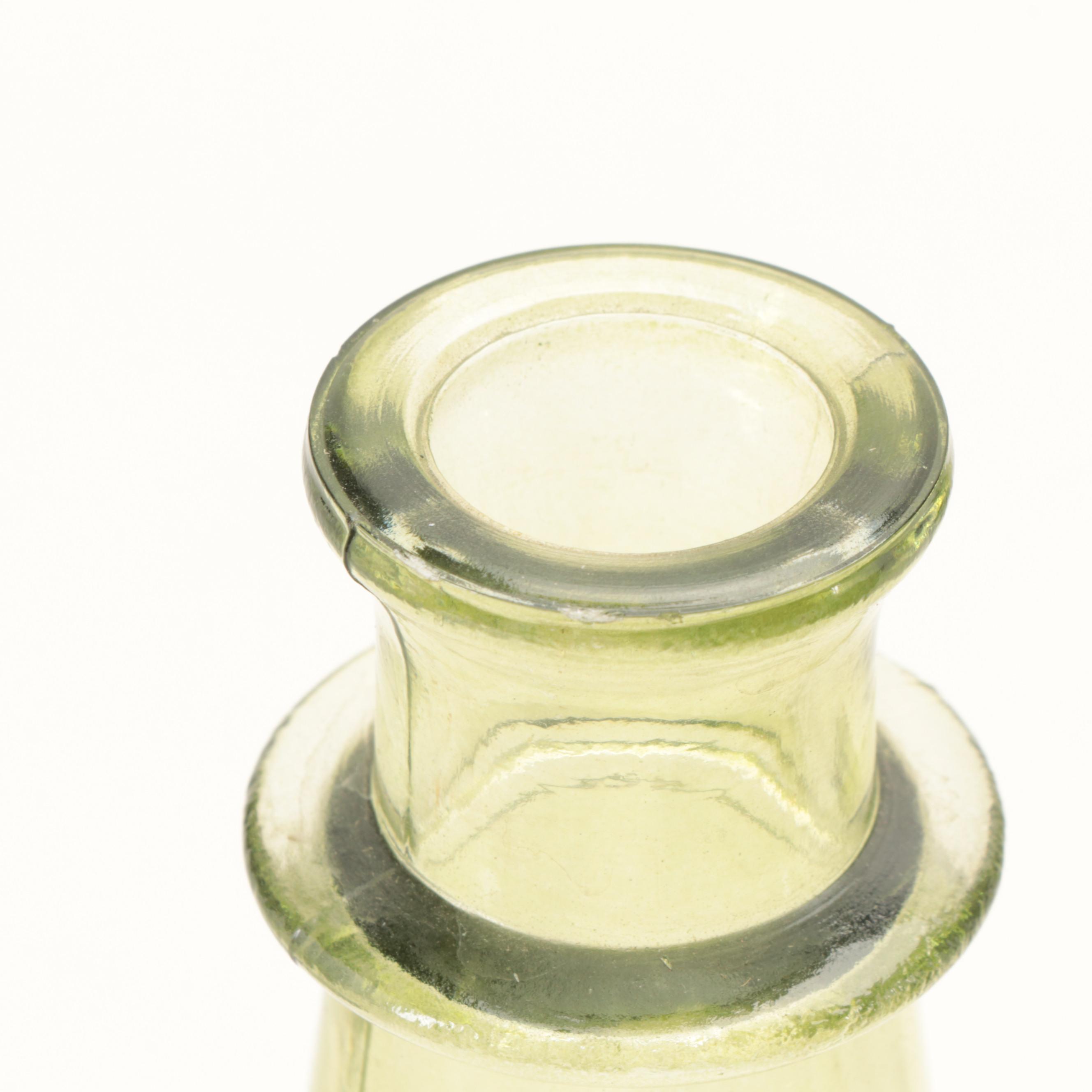 Green Molded Glass Bottle Vases