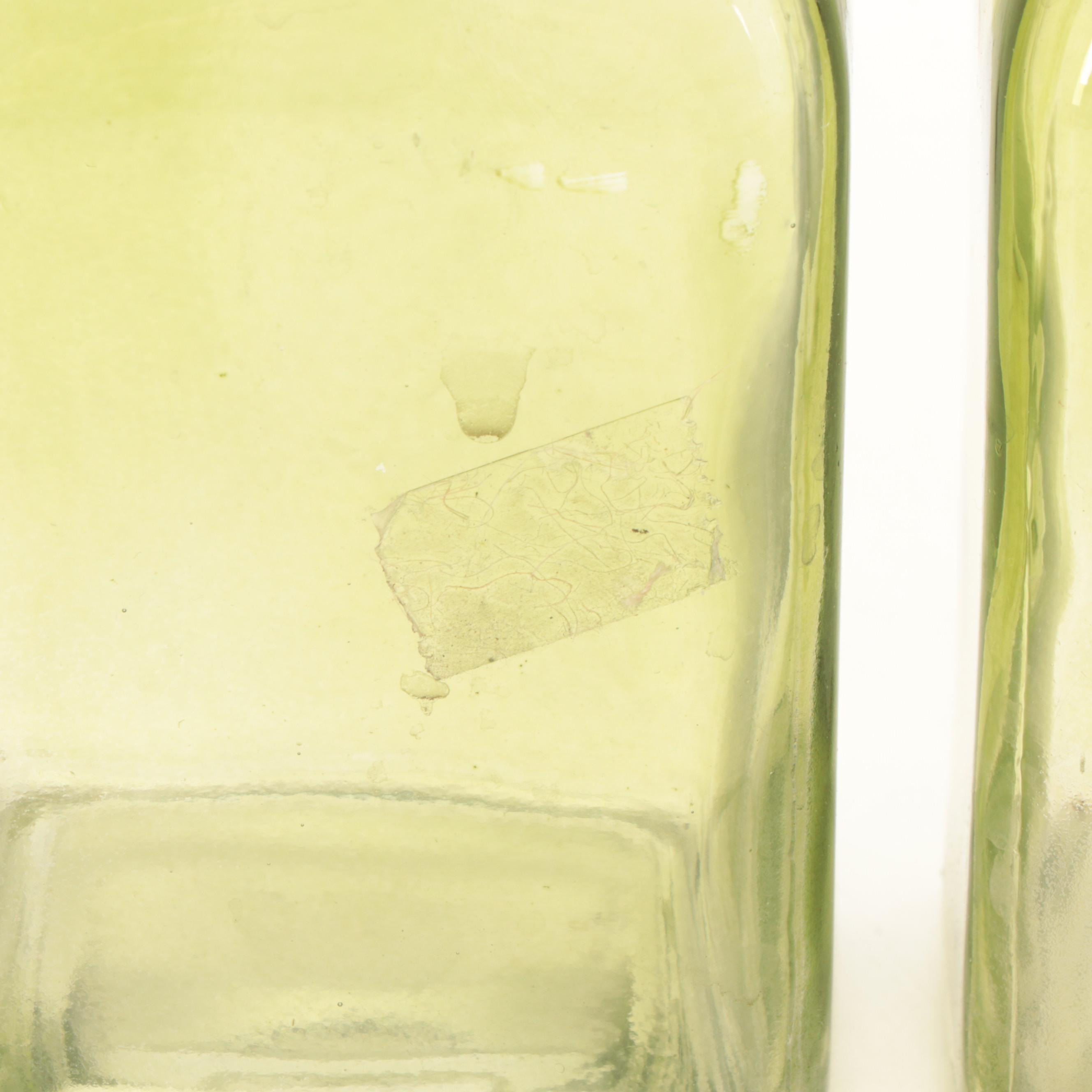 Green Molded Glass Bottle Vases