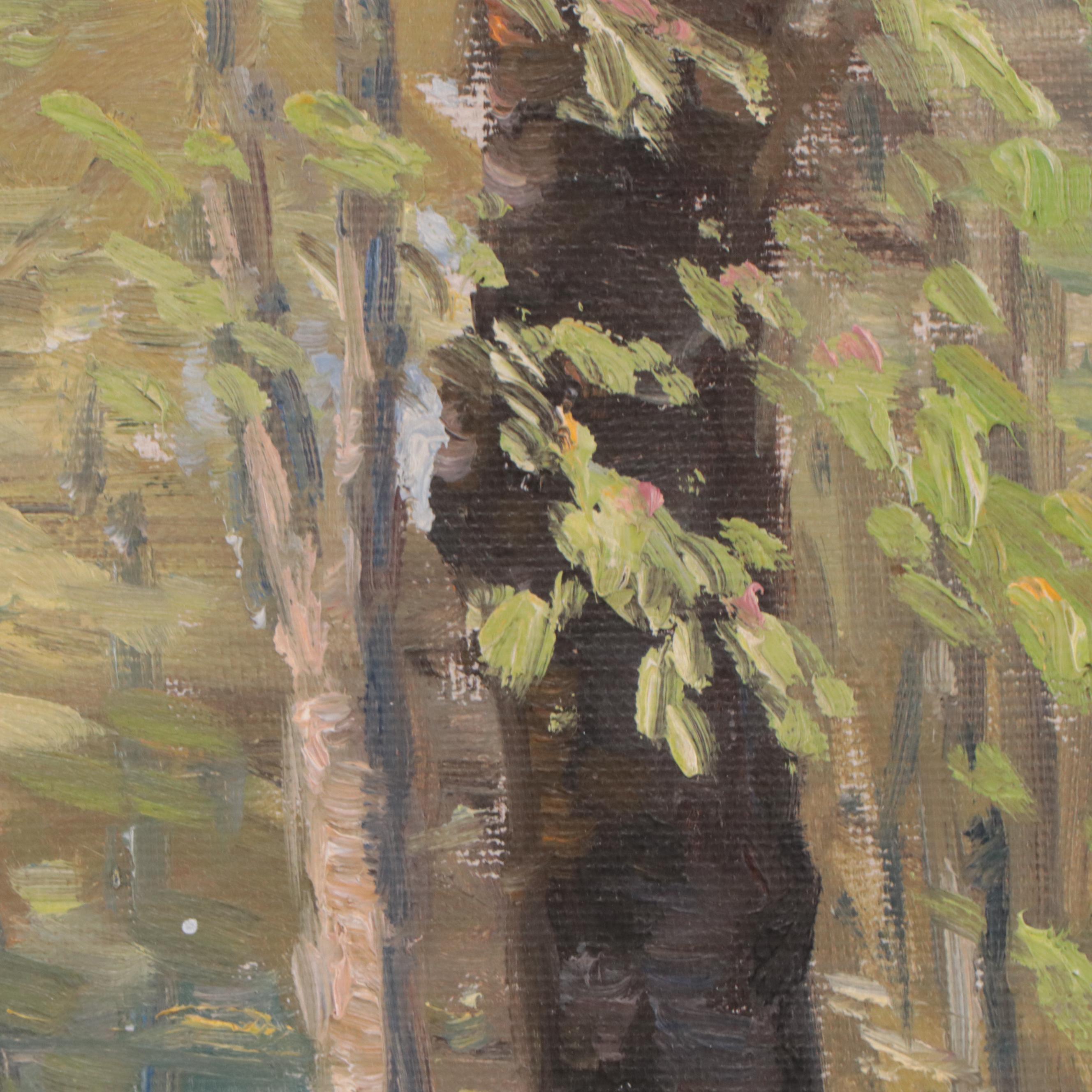 Landscape Oil Painting of Forest Scene