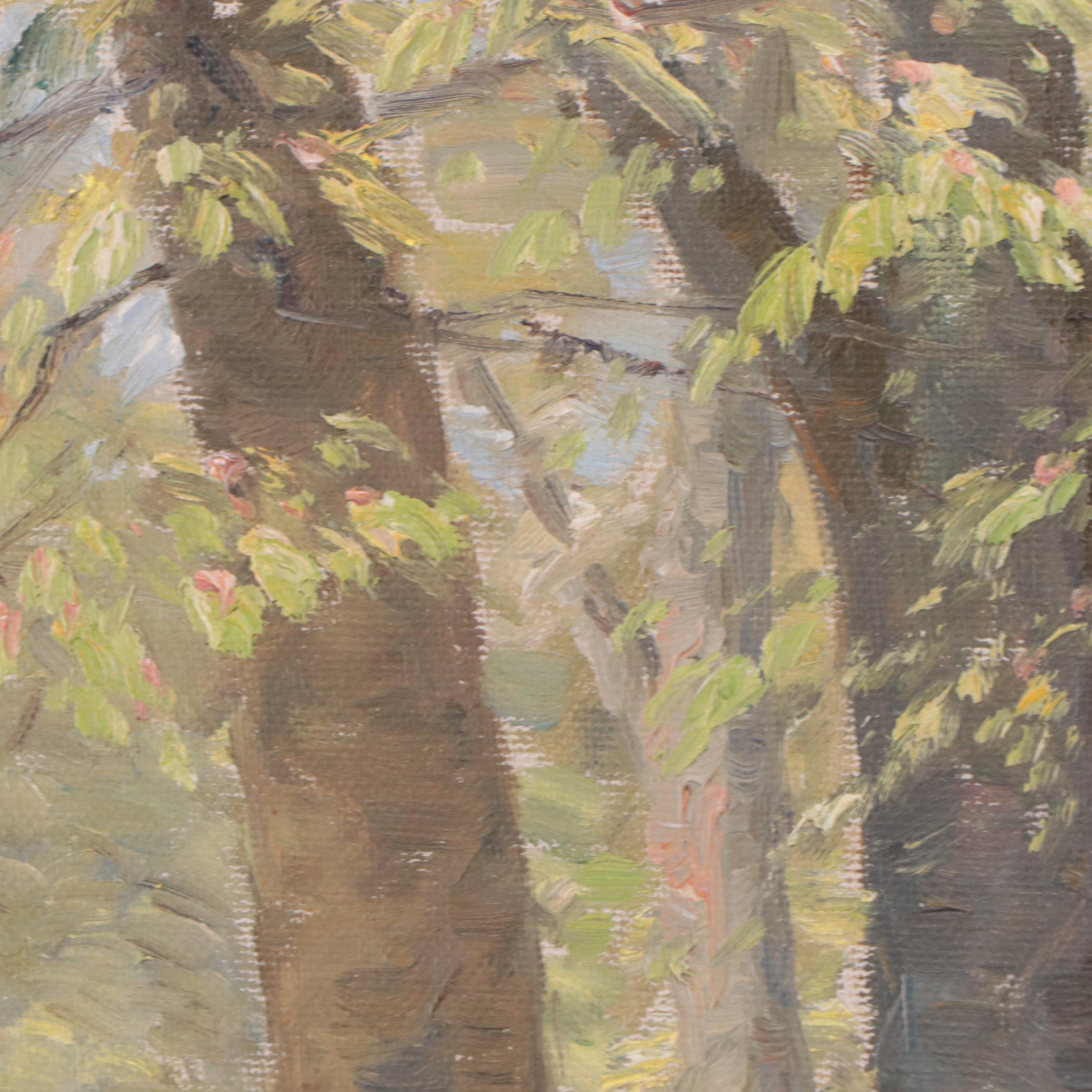 Landscape Oil Painting of Forest Scene