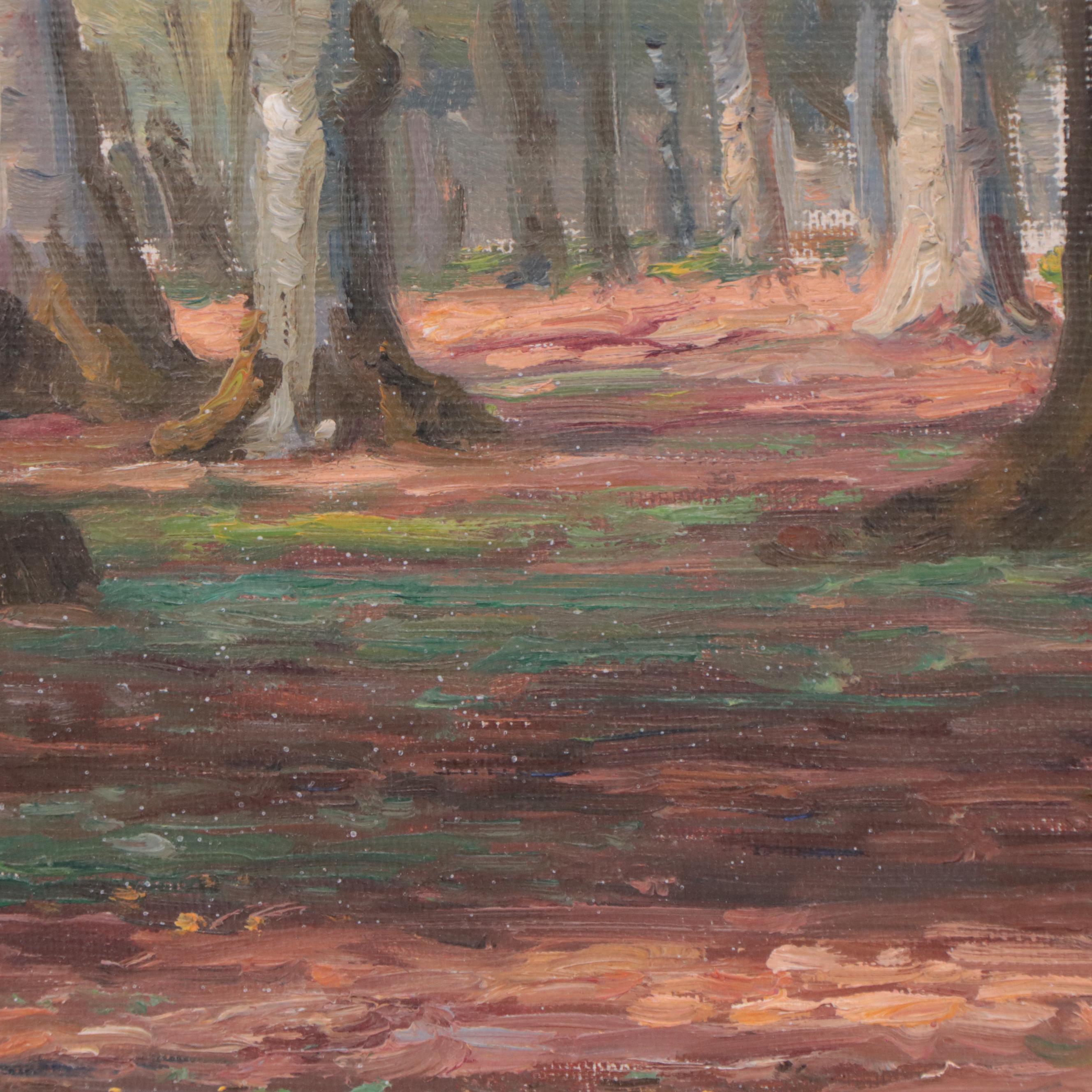 Landscape Oil Painting of Forest Scene