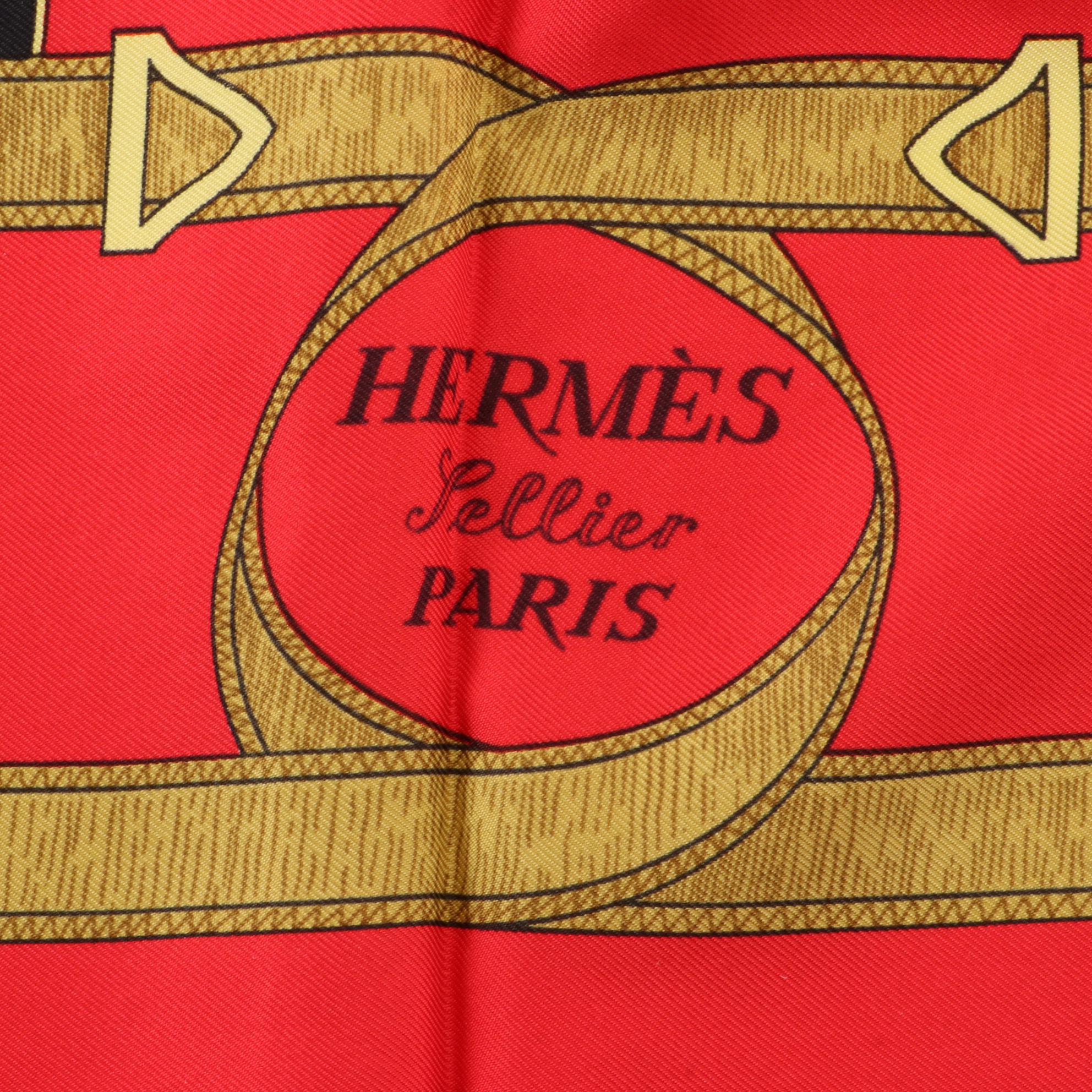 Hermès "Eperon d'Or" Scarf 90 in Silk Twill