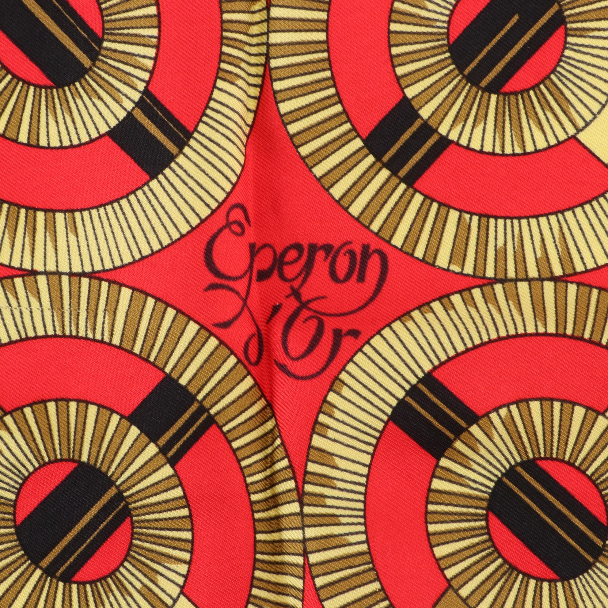 Hermès "Eperon d'Or" Scarf 90 in Silk Twill