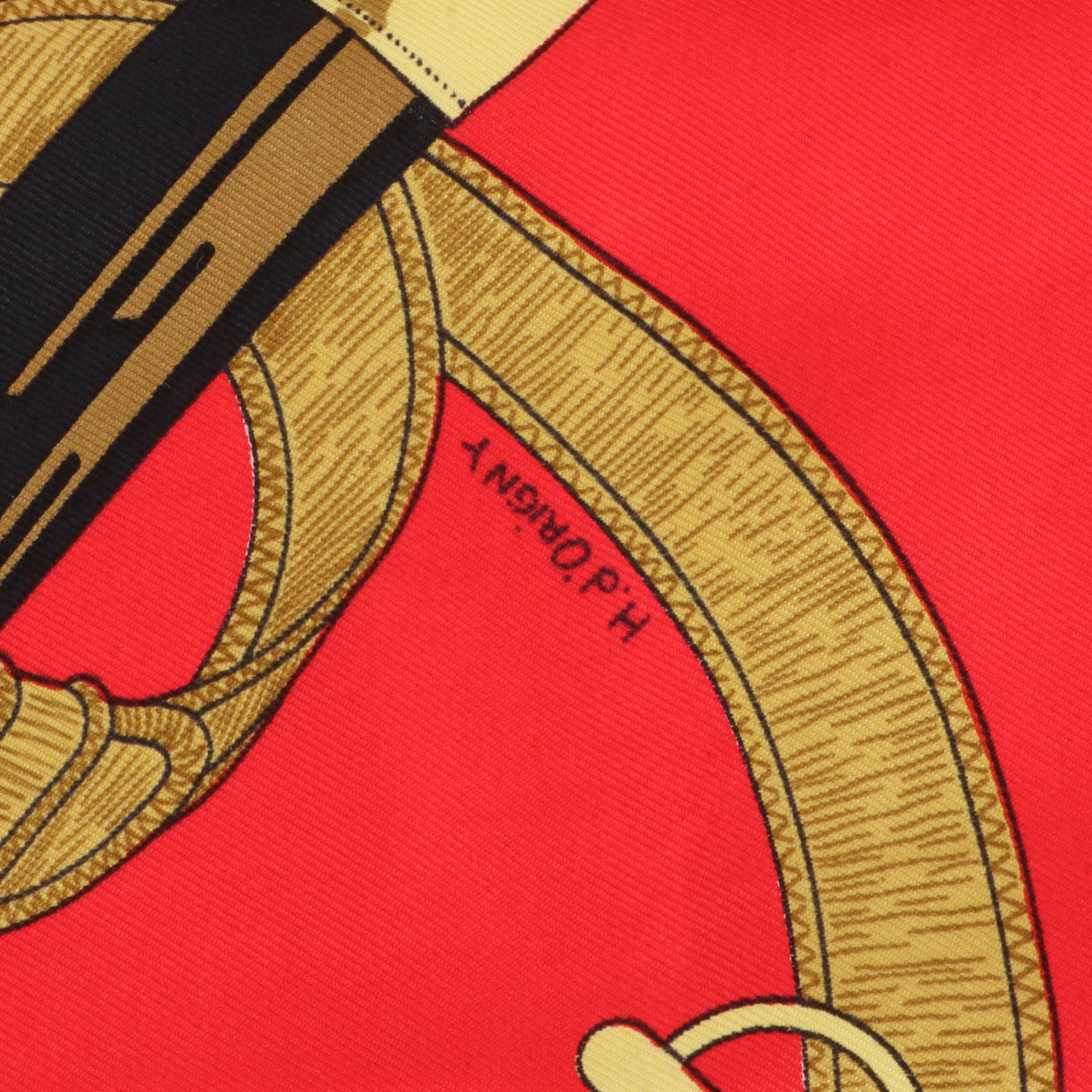 Hermès "Eperon d'Or" Scarf 90 in Silk Twill