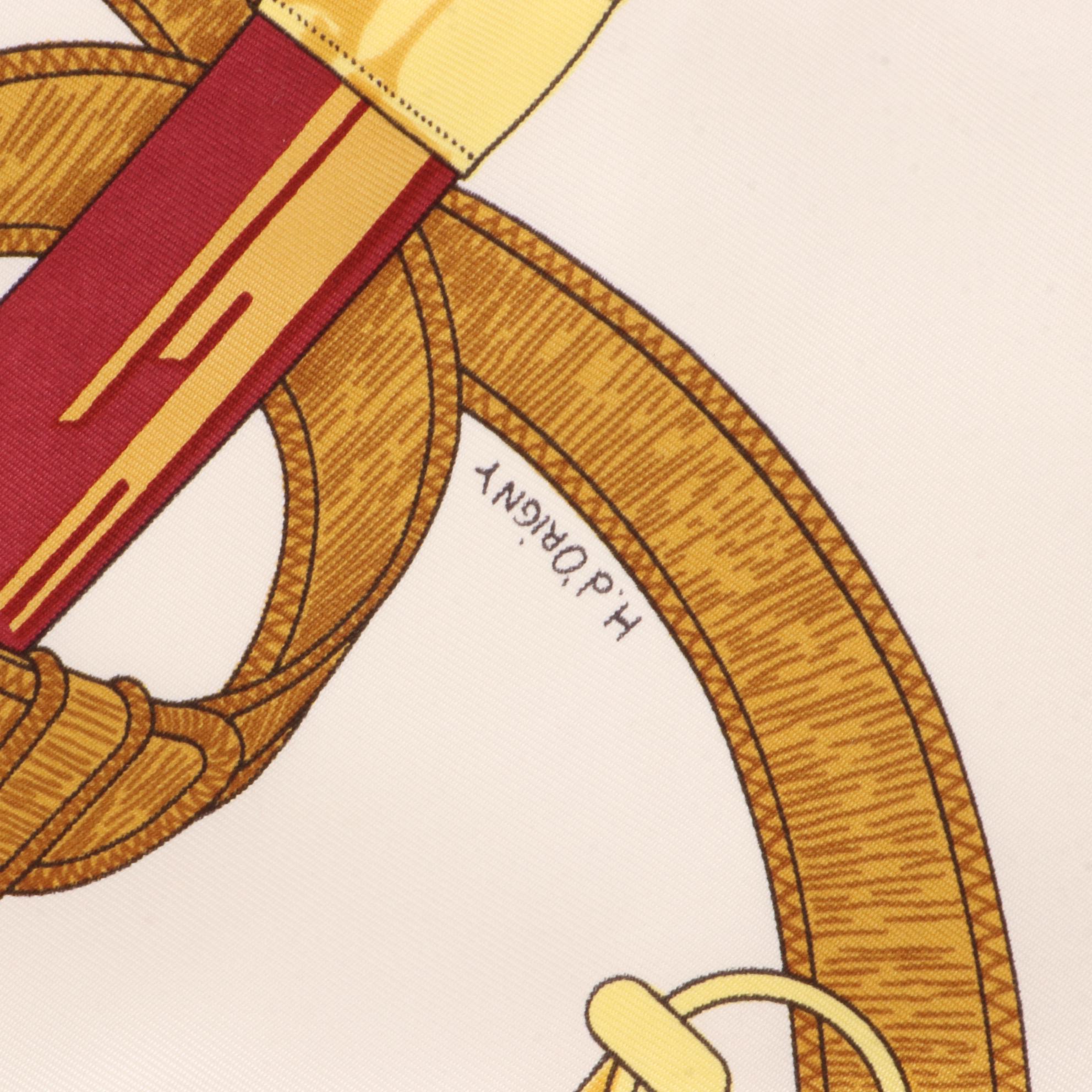 Hermès "Eperon d'Or" Scarf 90 in Silk Twill