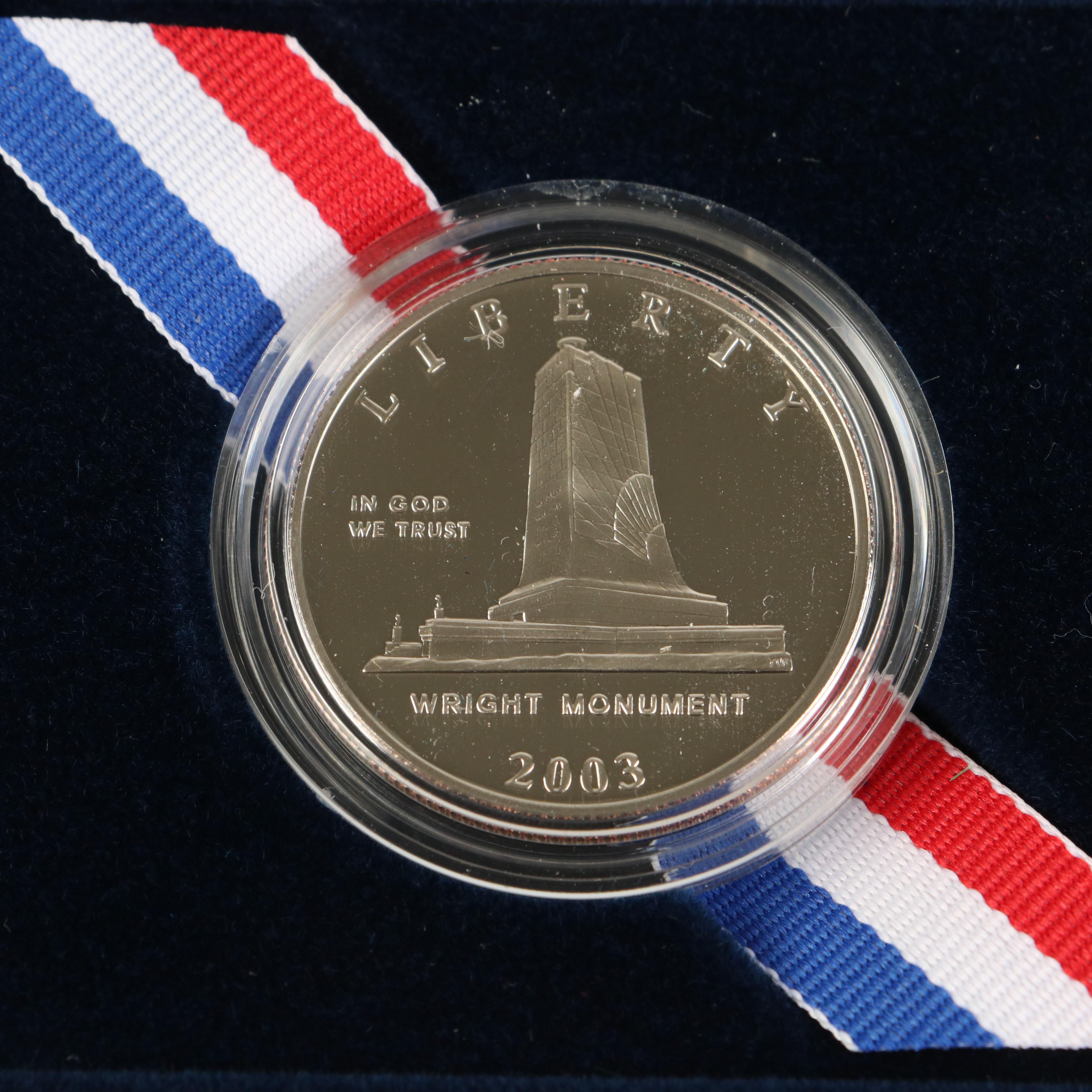 Group of Eight Modern Commemorative Half Dollars and a One Dollar Proof Coin