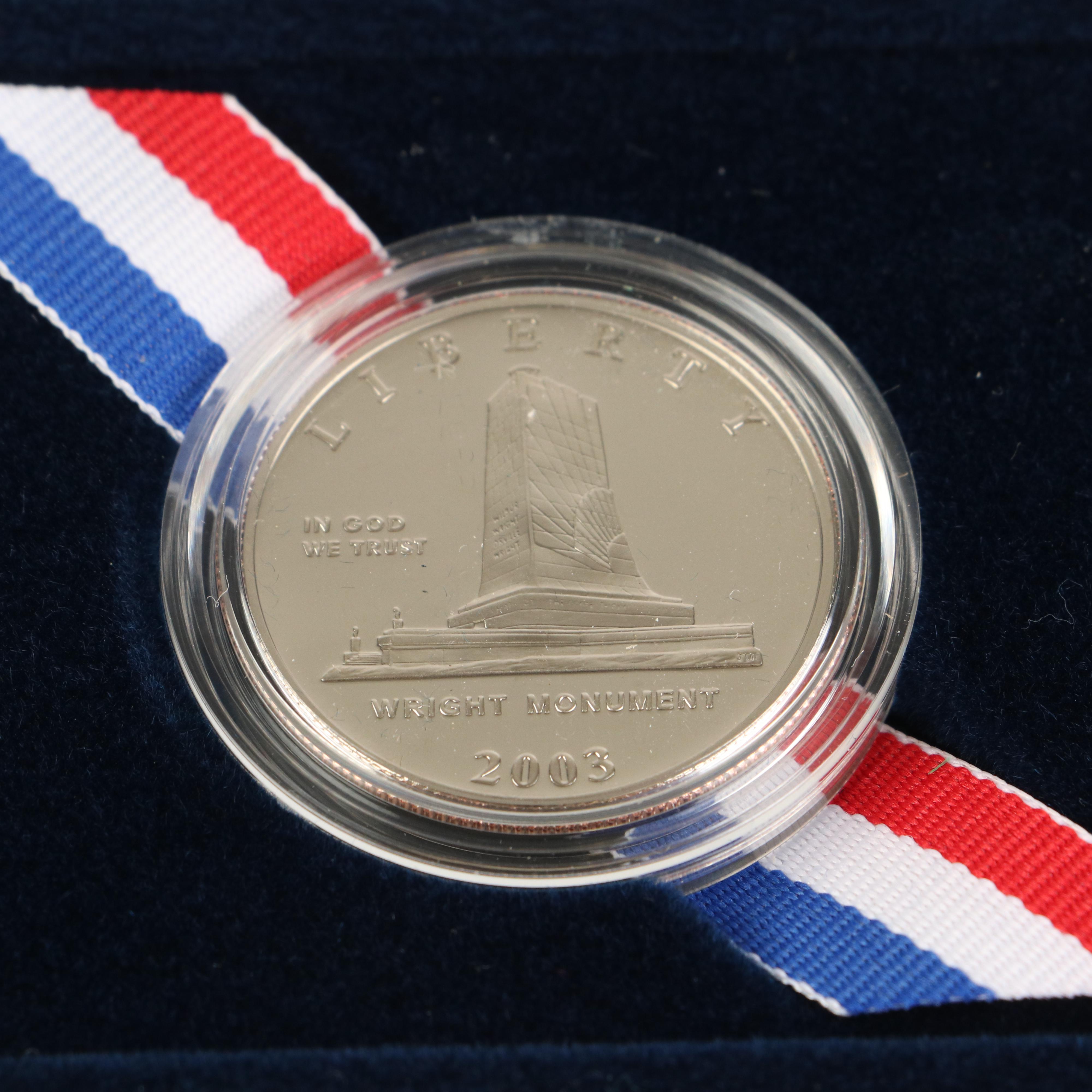 Group of Eight Modern Commemorative Half Dollars and a One Dollar Proof Coin