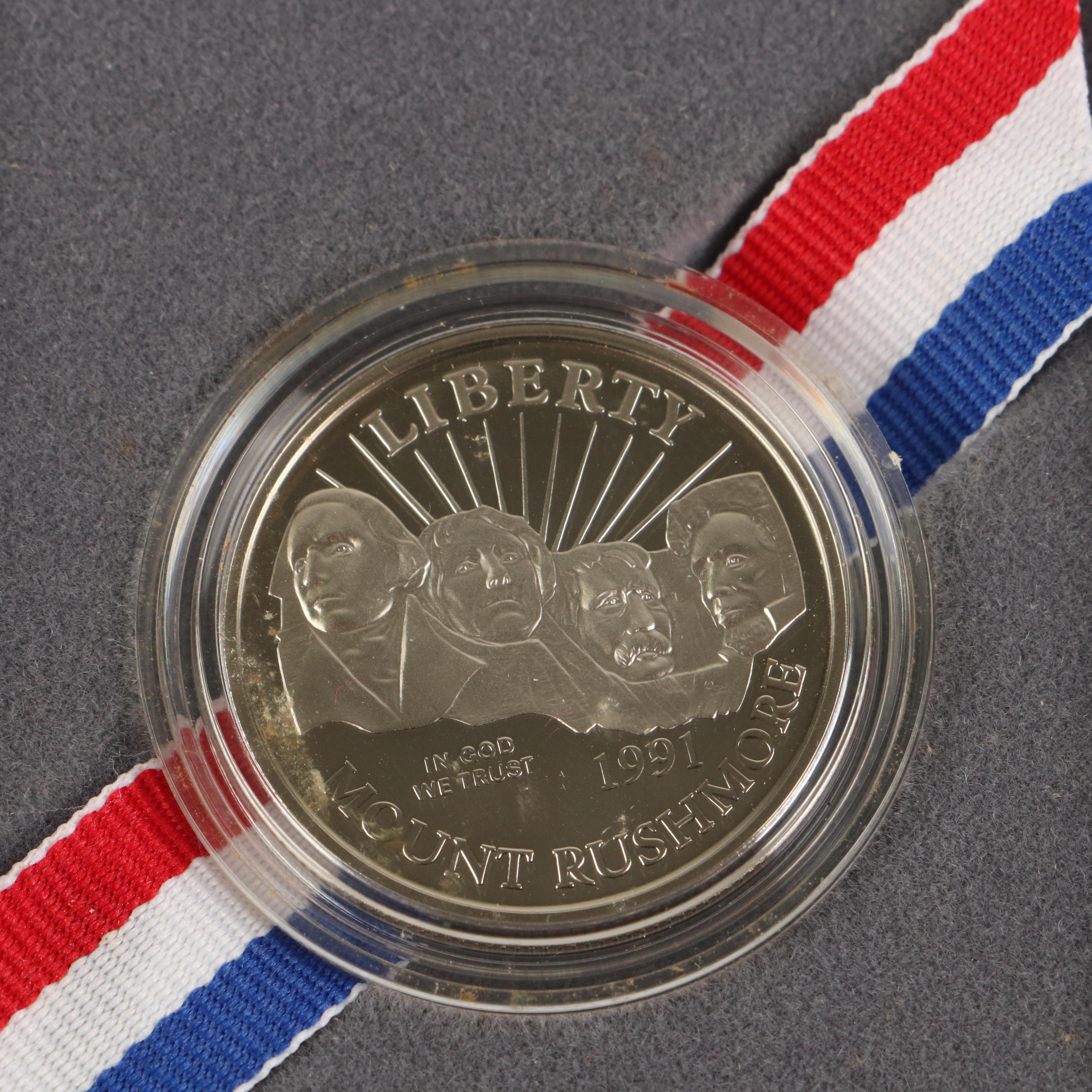 Group of Eight Modern Commemorative Half Dollars and a One Dollar Proof Coin