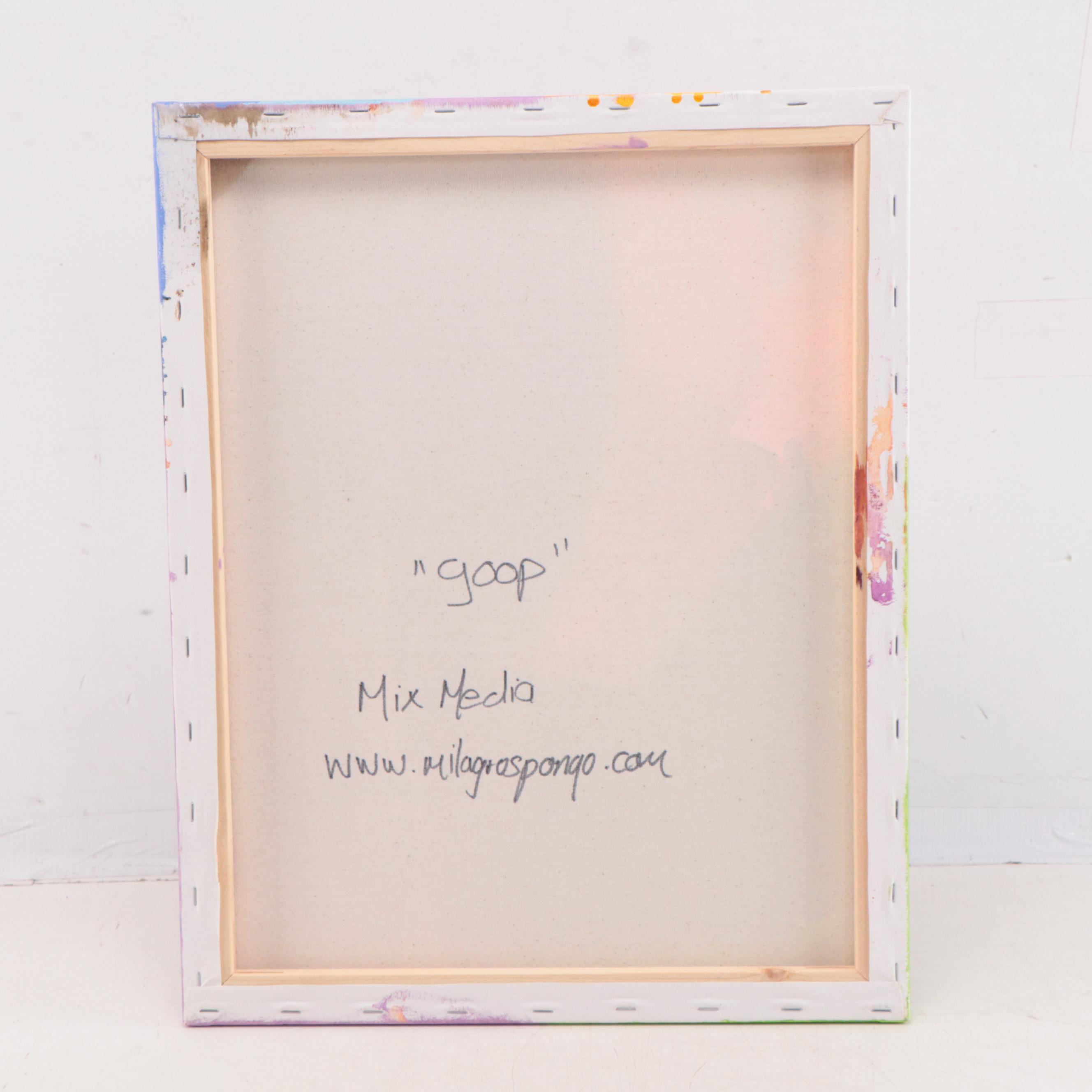 Milagros Pongo Abstract Mixed Media Painting "Goop"
