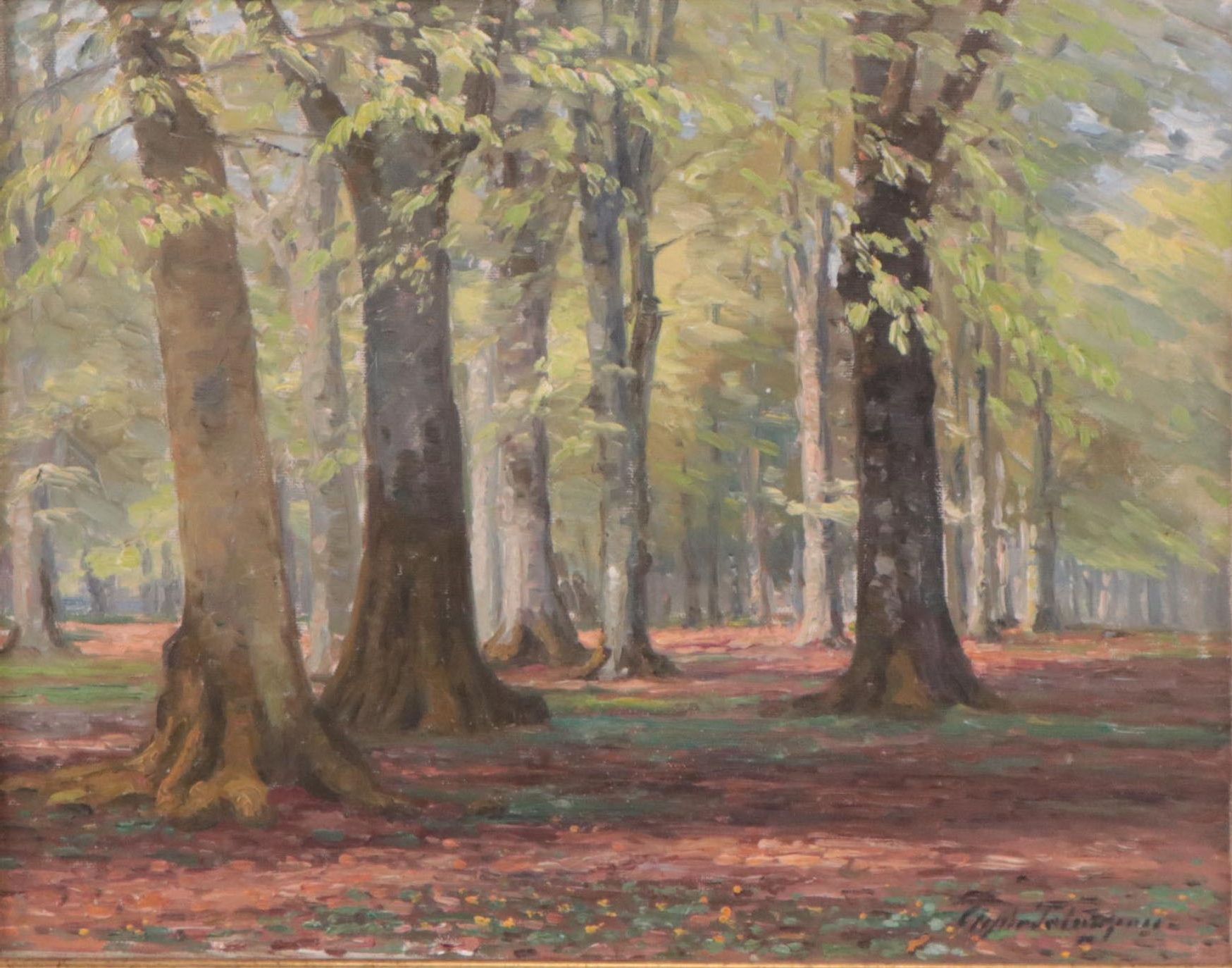 Landscape Oil Painting of Forest Scene