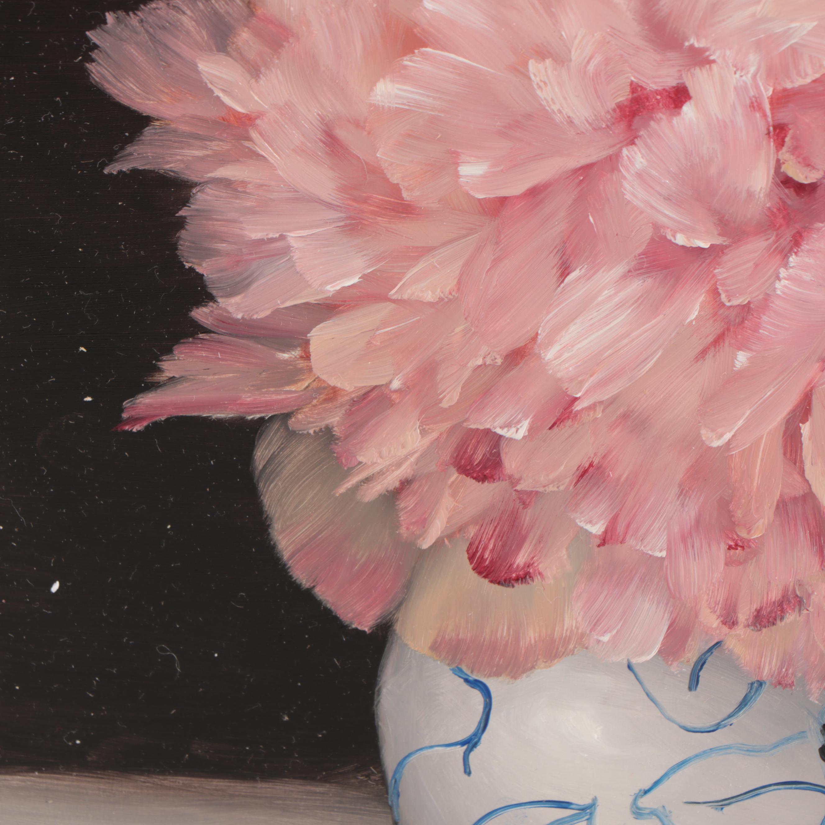 Thu-Thuy Tran Oil Painting "Peach Peony"