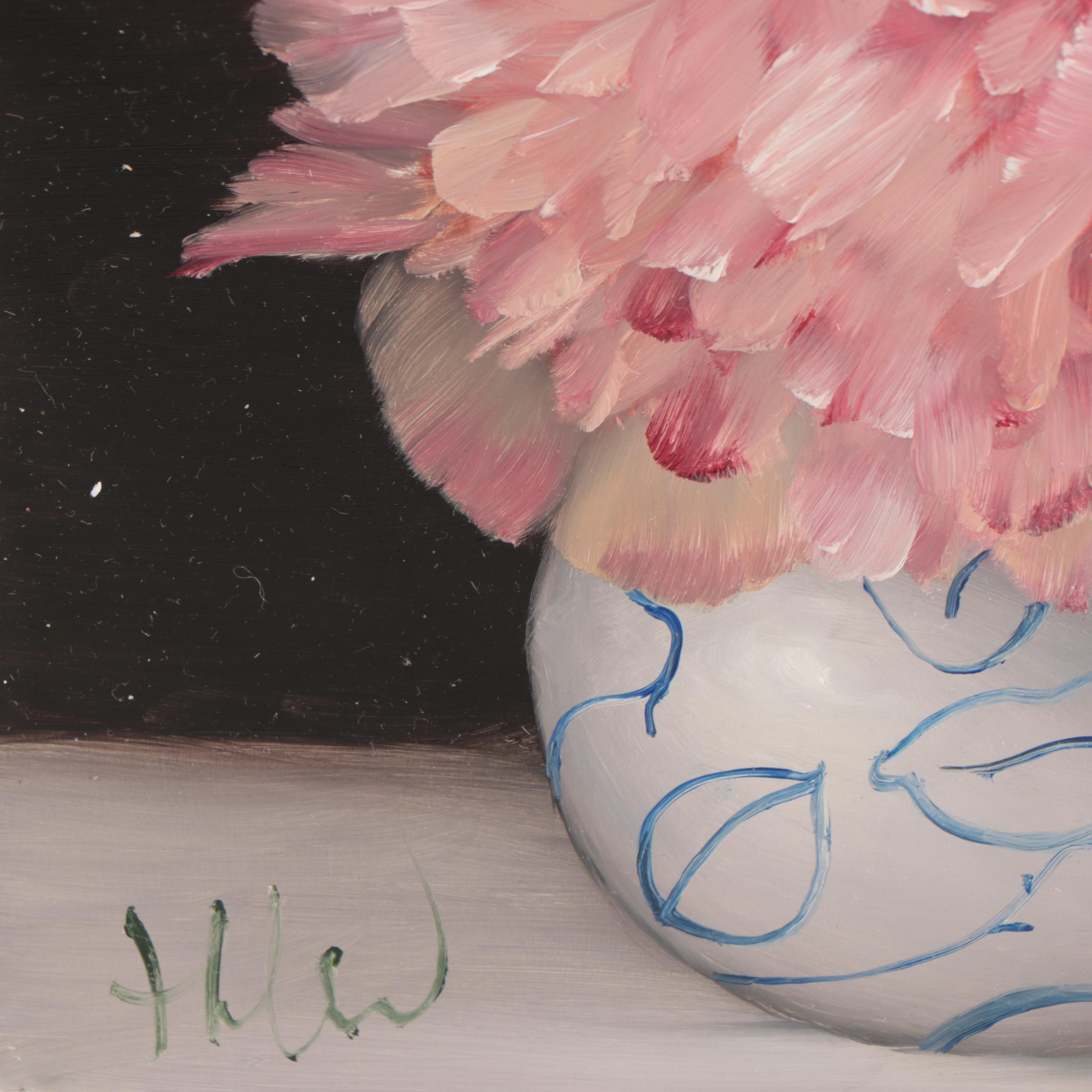 Thu-Thuy Tran Oil Painting "Peach Peony"