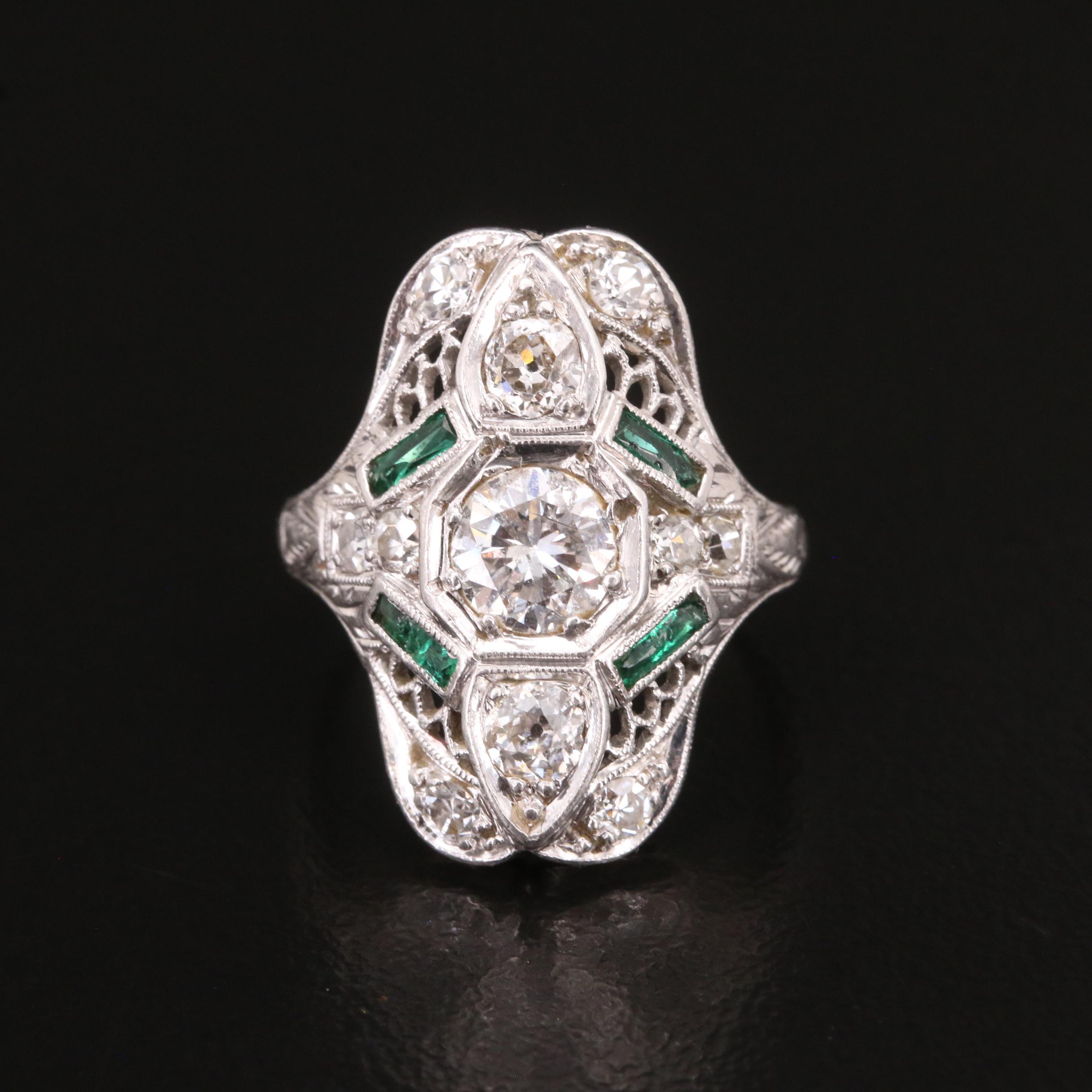 Kobrin Bros. Art Deco Platinum and 1.09 CTW Diamond Ring