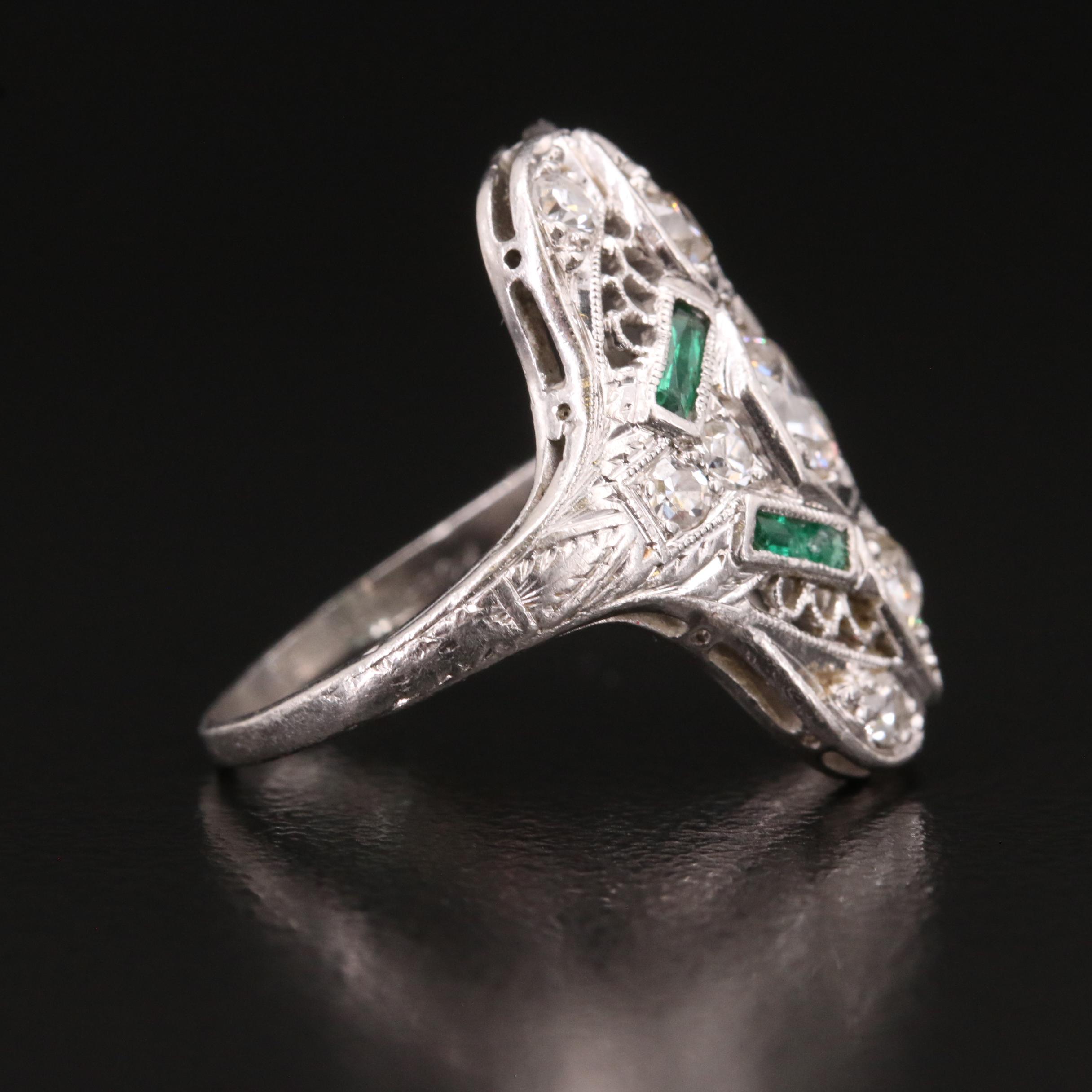 Kobrin Bros. Art Deco Platinum and 1.09 CTW Diamond Ring