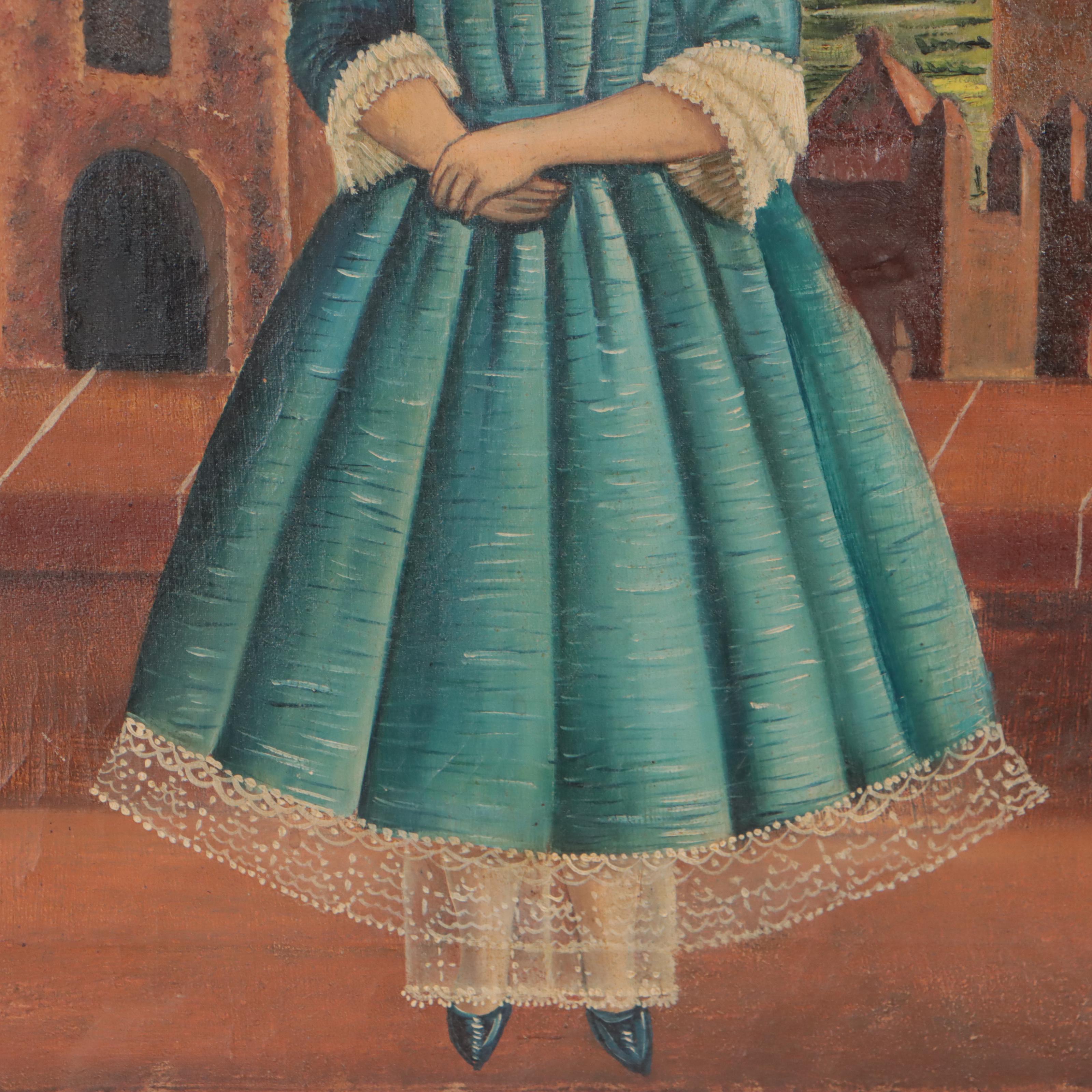 Agapito Labios Oil Painting of Young Girl, Circa 1970