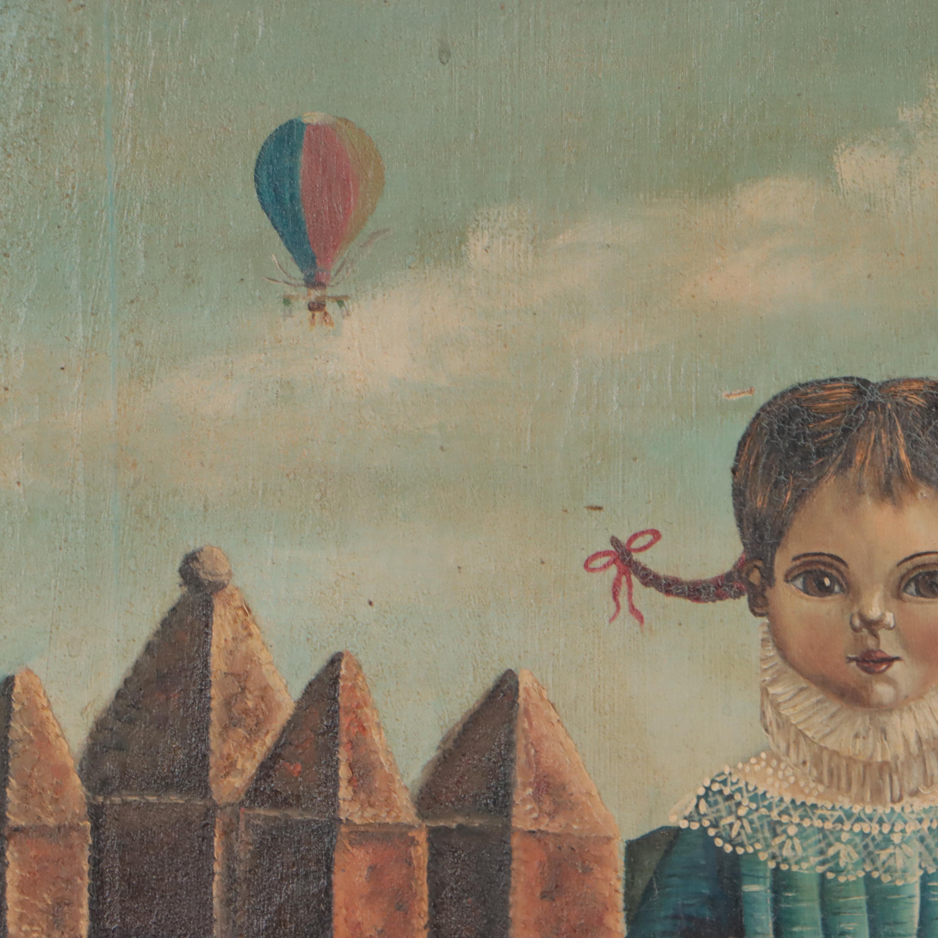 Agapito Labios Oil Painting of Young Girl, Circa 1970