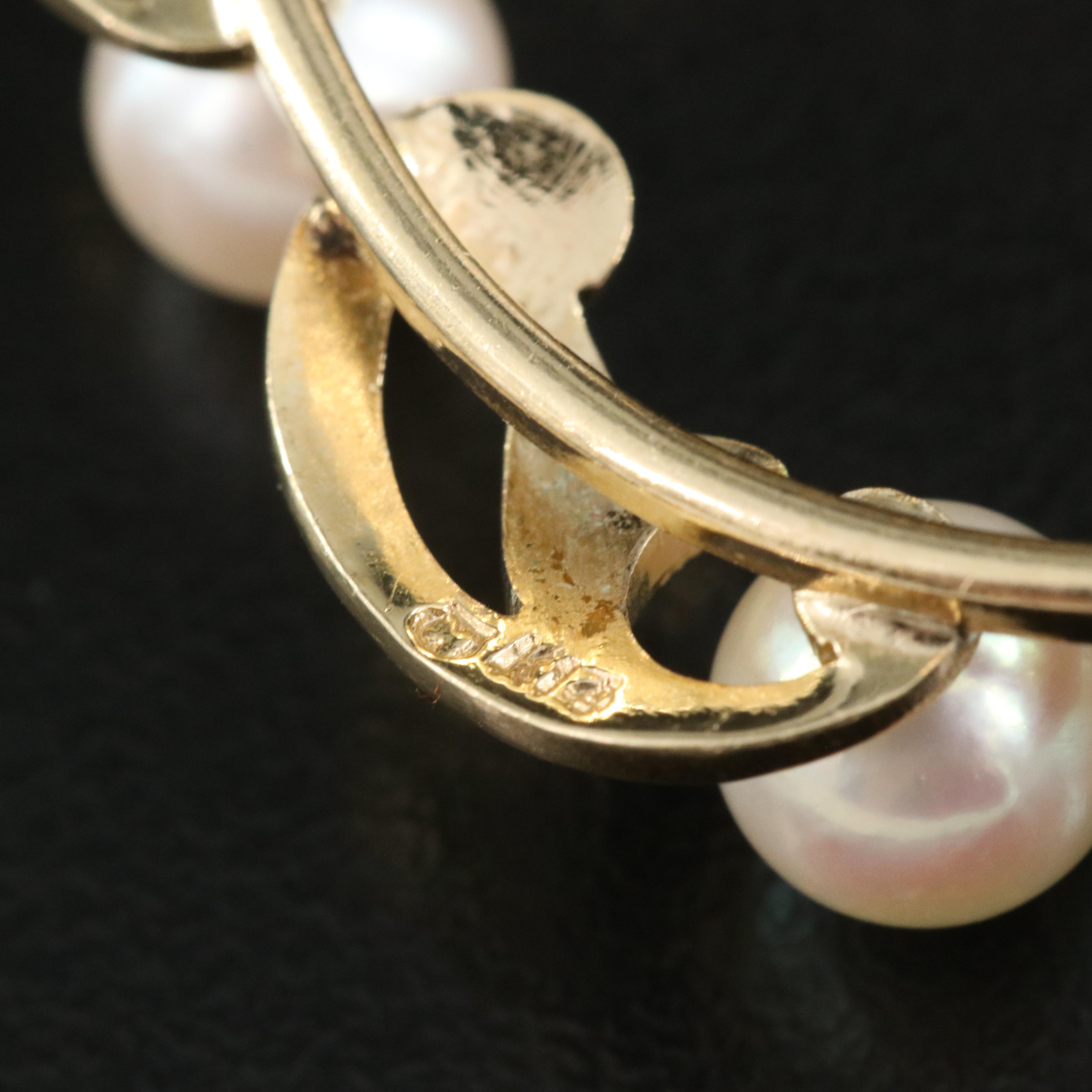 Mikimoto 14K Pearl Circle Pin
