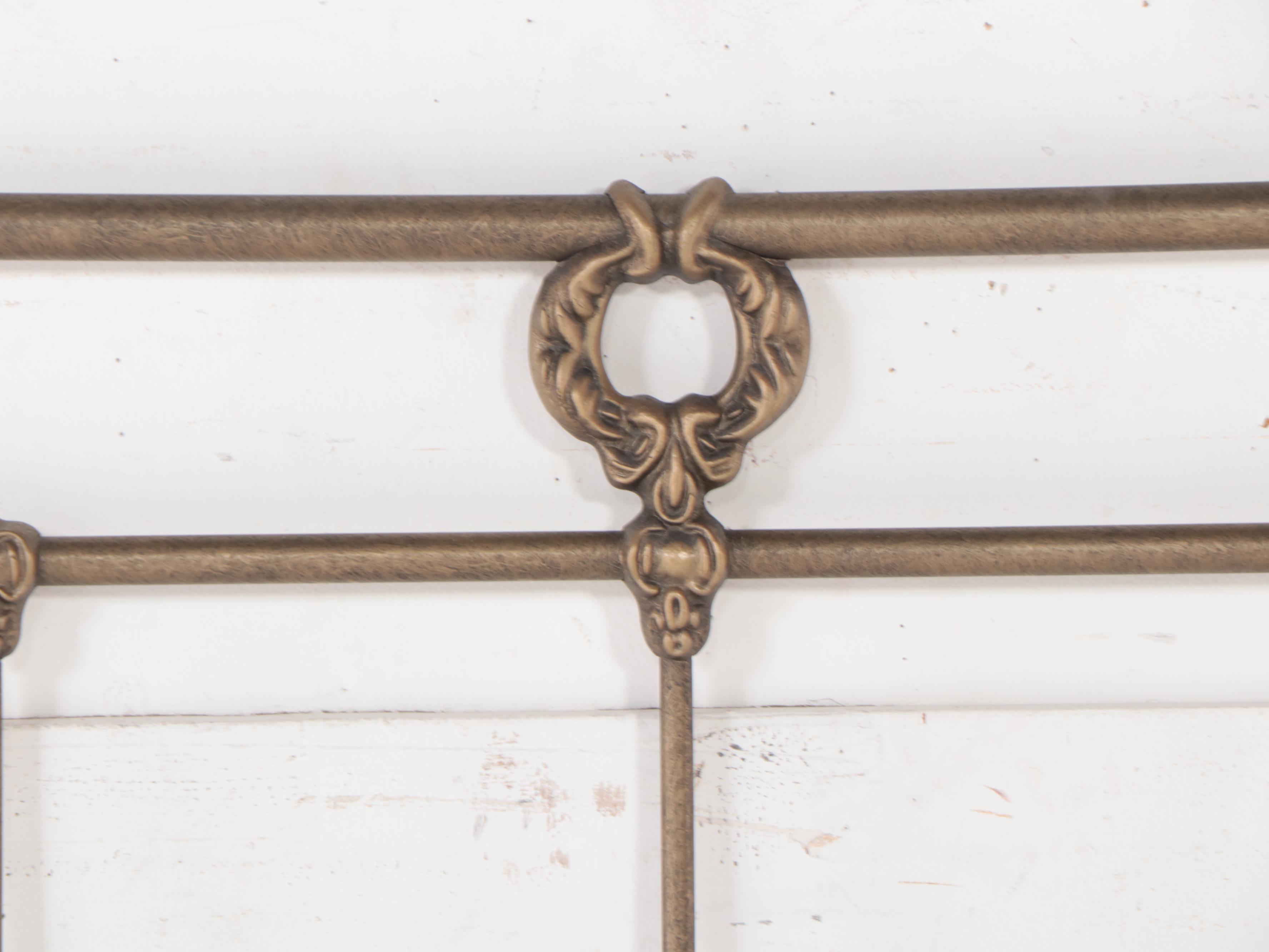 Victorian Style Gilt Metal Queen Size Headboard