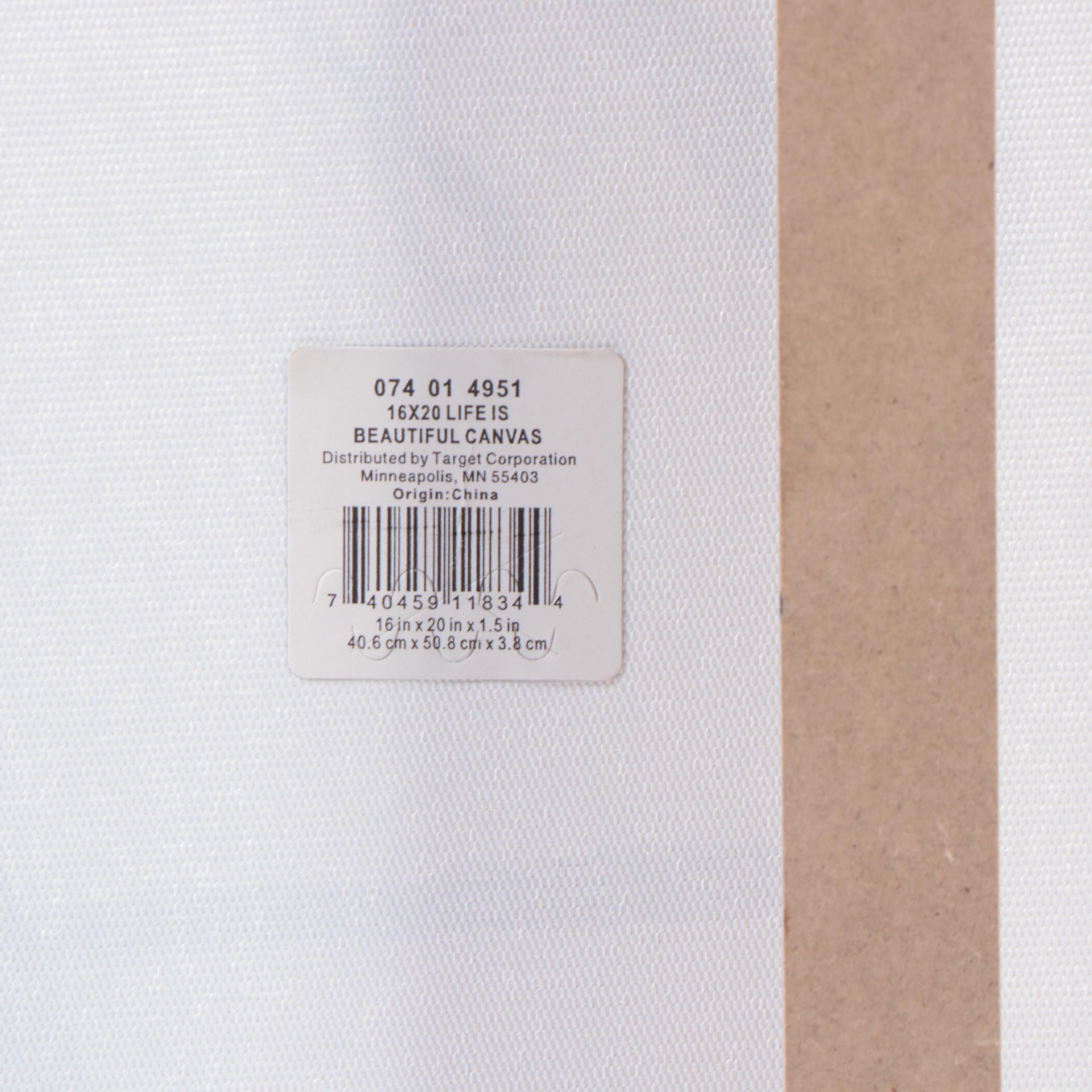 Threshold Routed Wood Wall Shelf with "Life is Beautiful" Print and Wall Décor