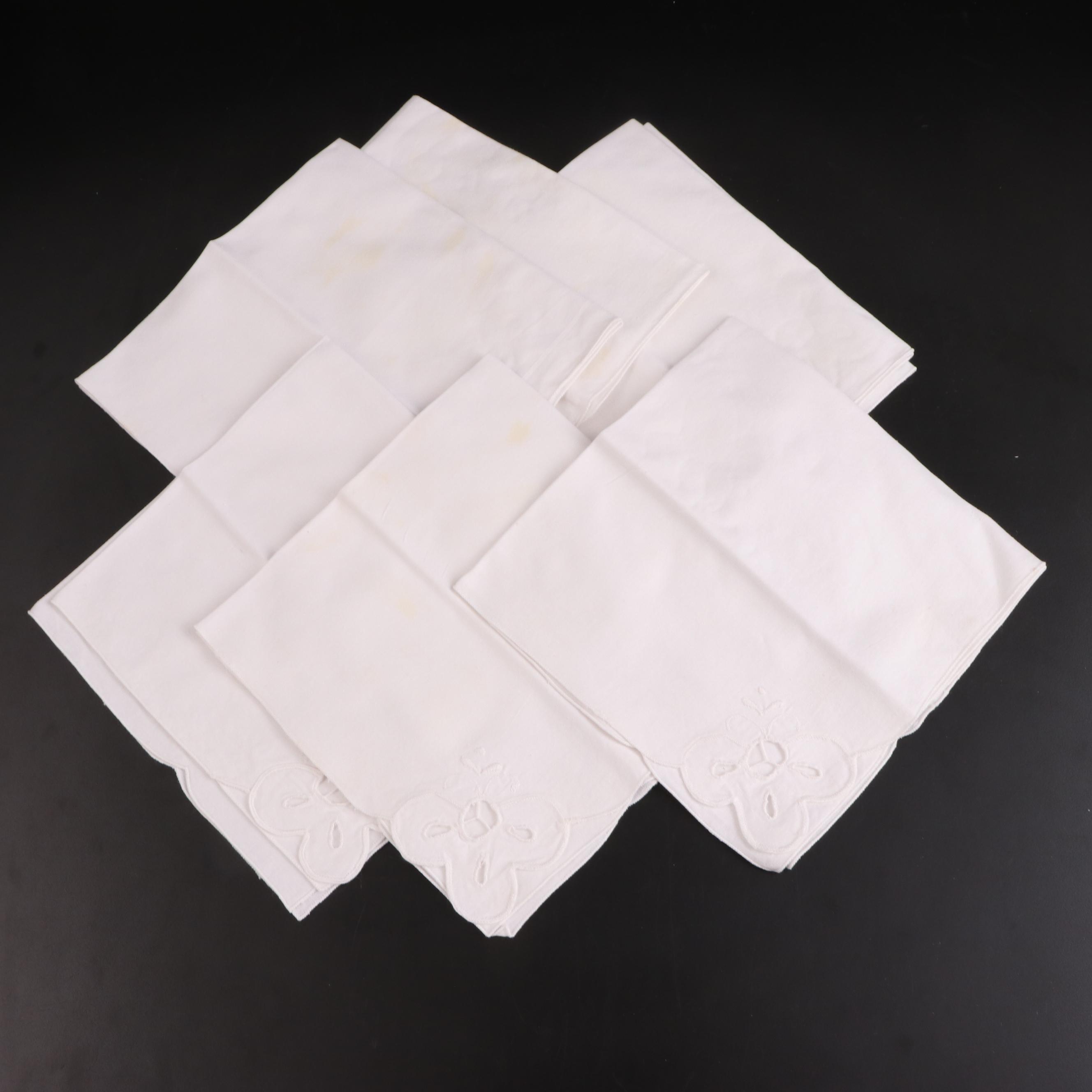 Matouk Belgian Linen and Polyester Napkins, Other Appliqué and Vintage Napkins