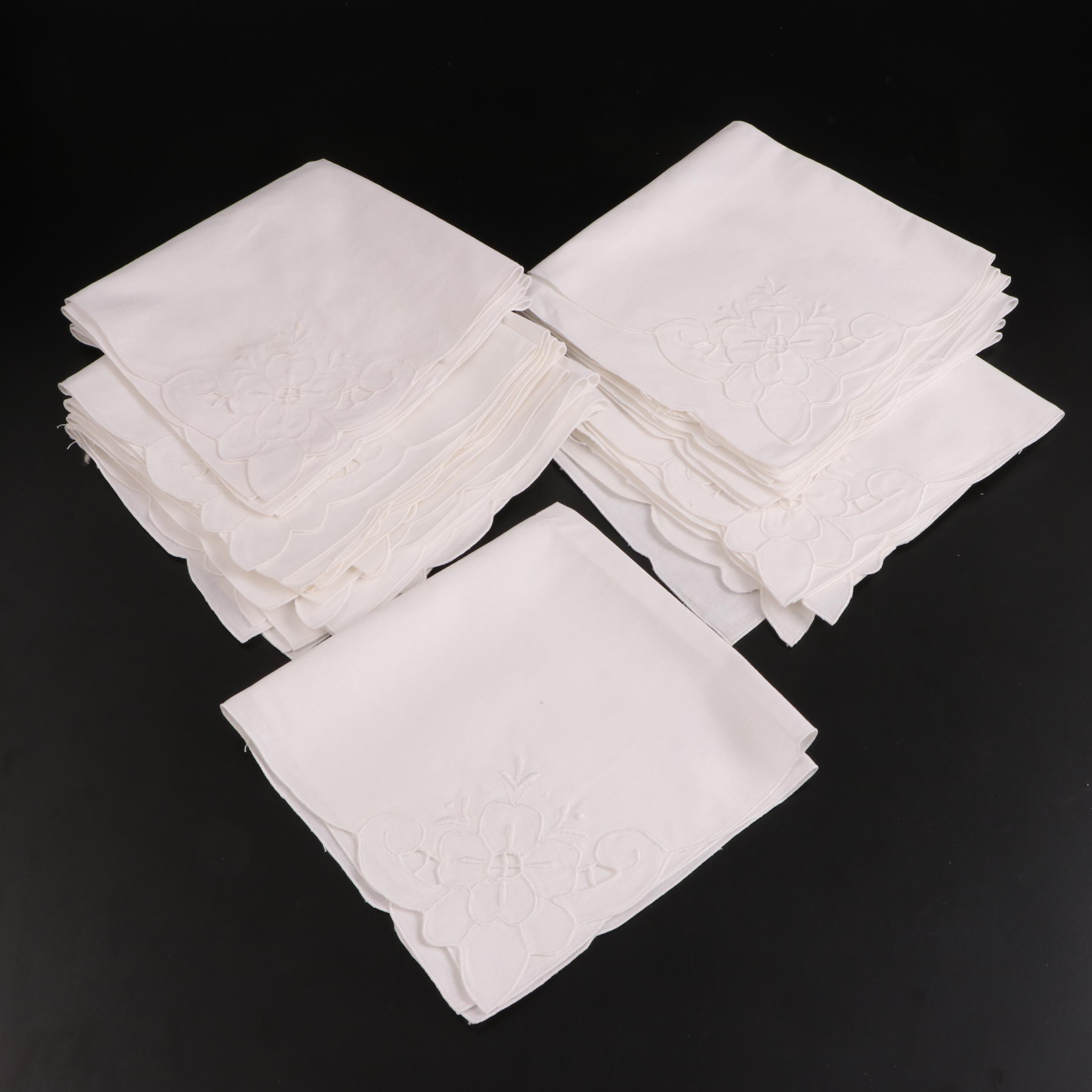 Matouk Belgian Linen and Polyester Napkins, Other Appliqué and Vintage Napkins