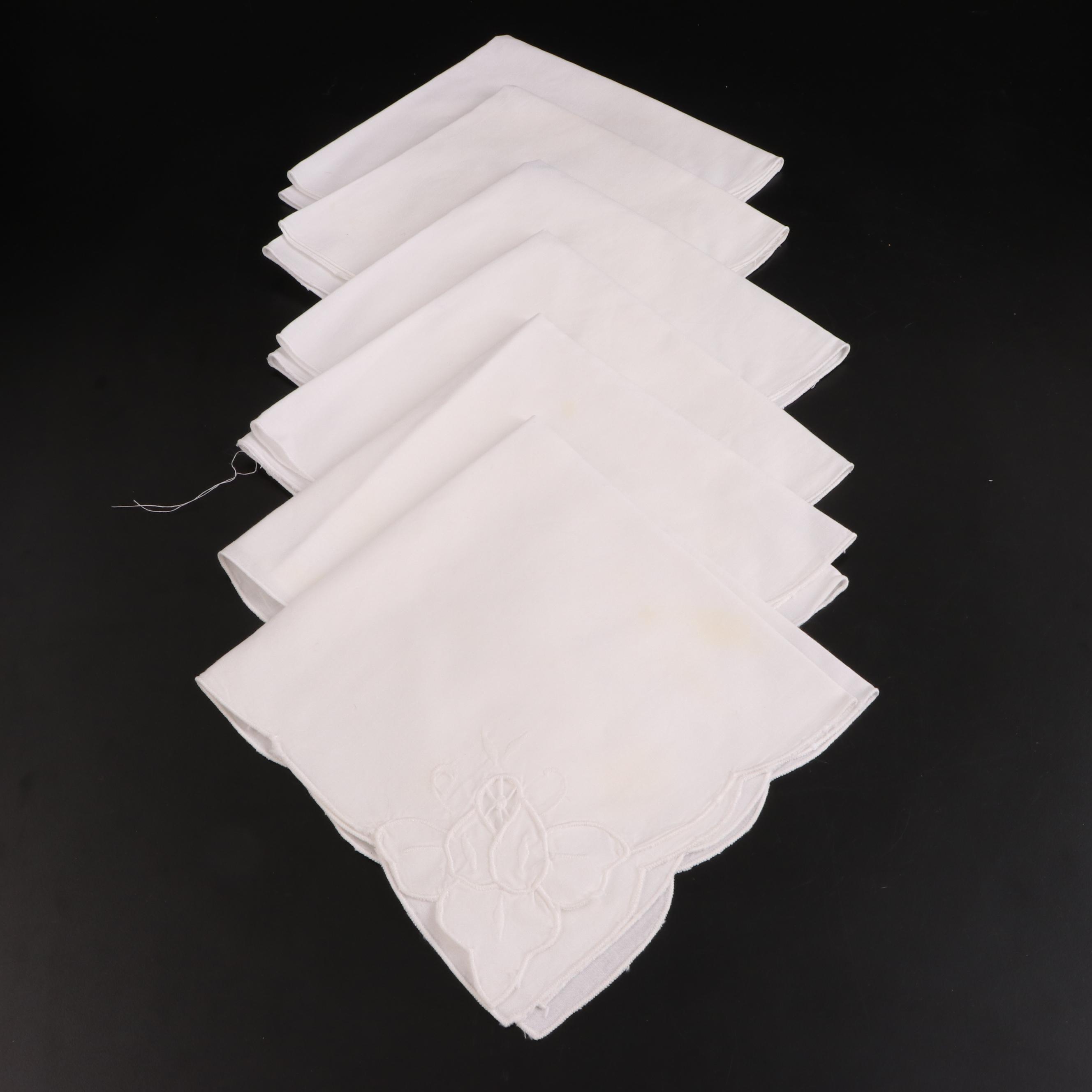 Matouk Belgian Linen and Polyester Napkins, Other Appliqué and Vintage Napkins