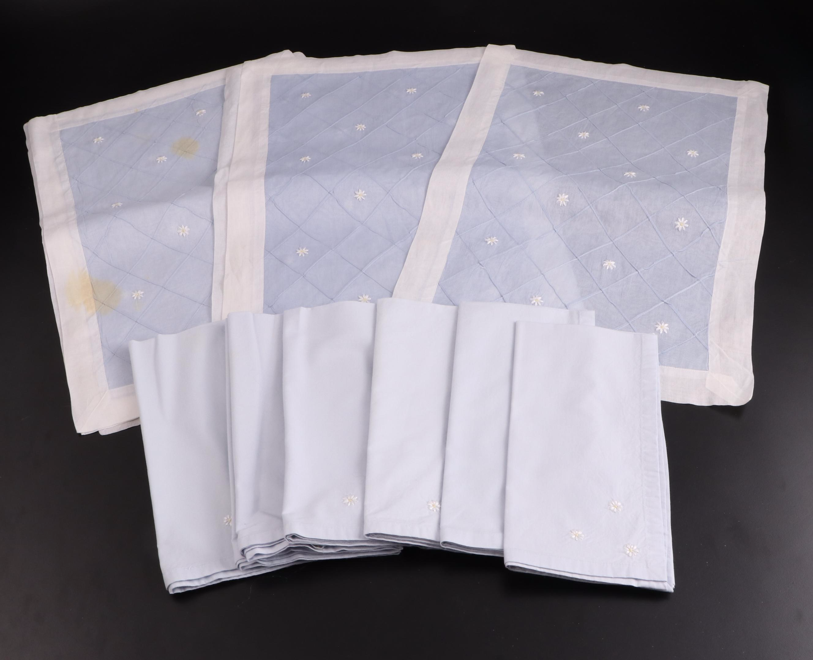 Matouk Belgian Linen and Polyester Napkins, Other Appliqué and Vintage Napkins