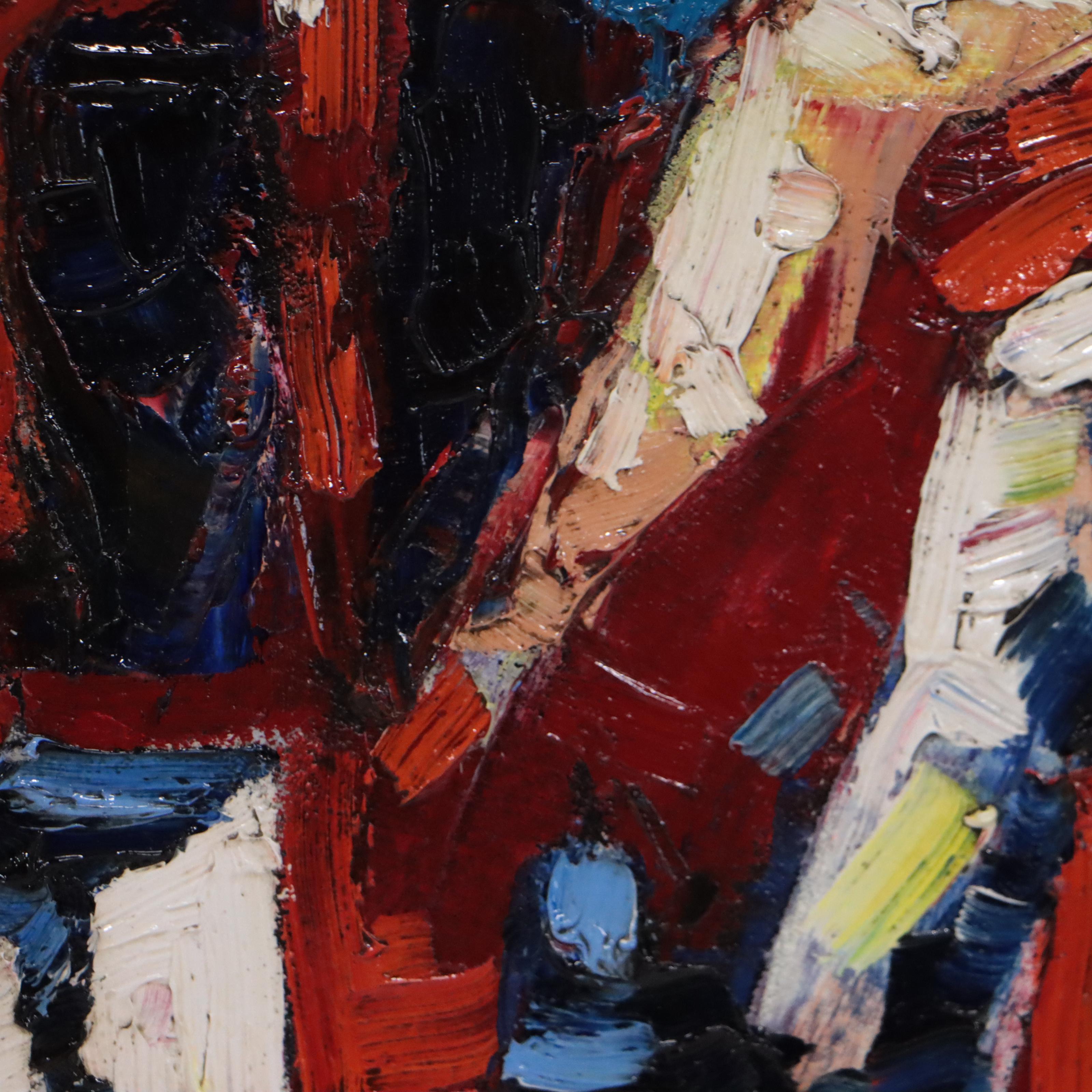 Serguei Novitchkov Abstract Impasto Oil Painting "Hollywood," 2022