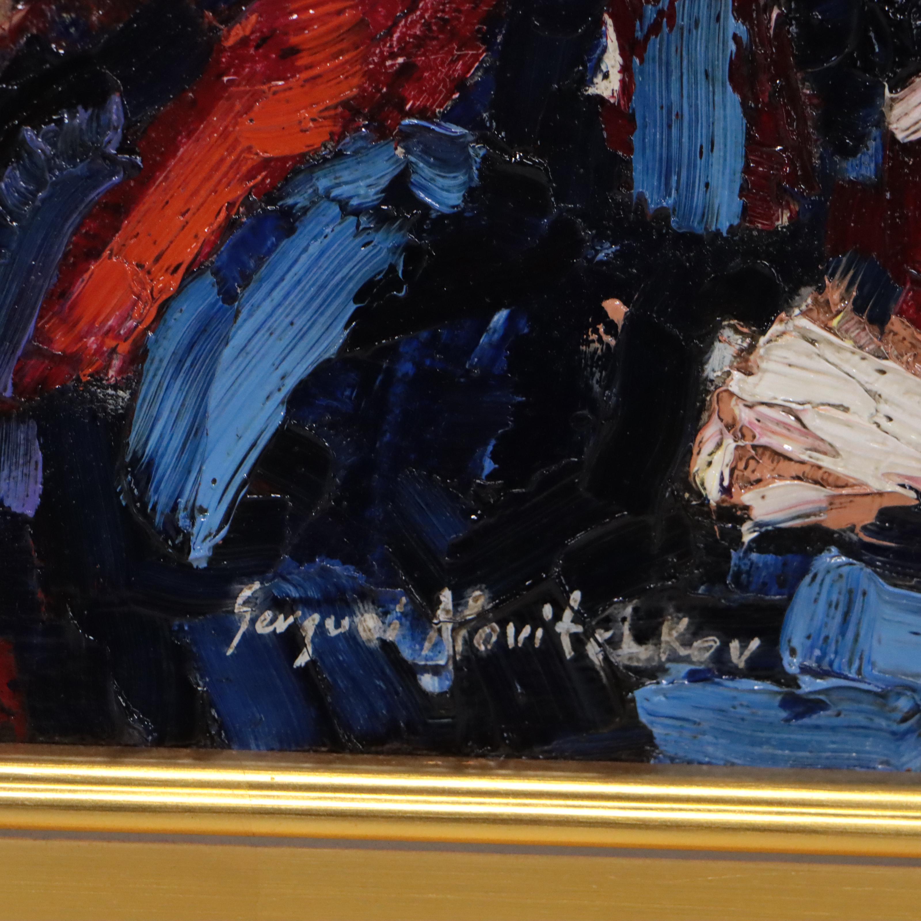 Serguei Novitchkov Abstract Impasto Oil Painting "Hollywood," 2022