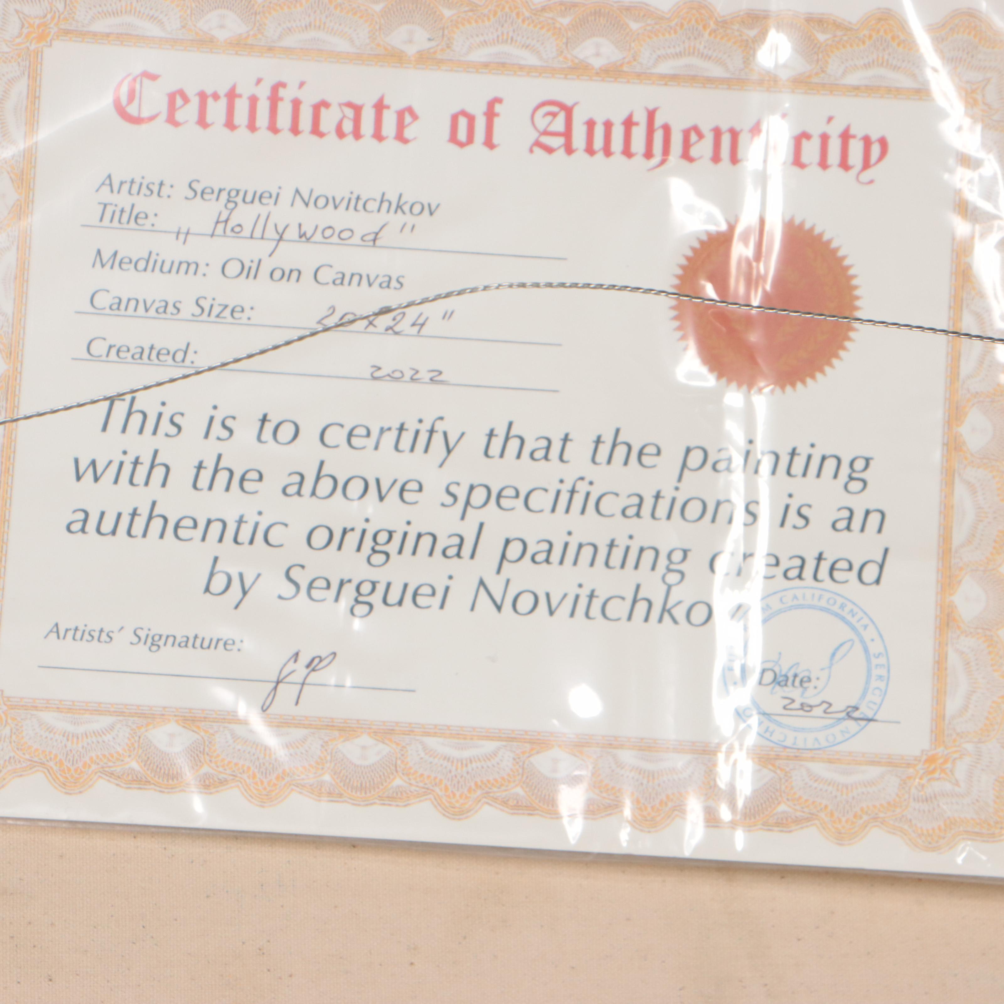 Serguei Novitchkov Abstract Impasto Oil Painting "Hollywood," 2022