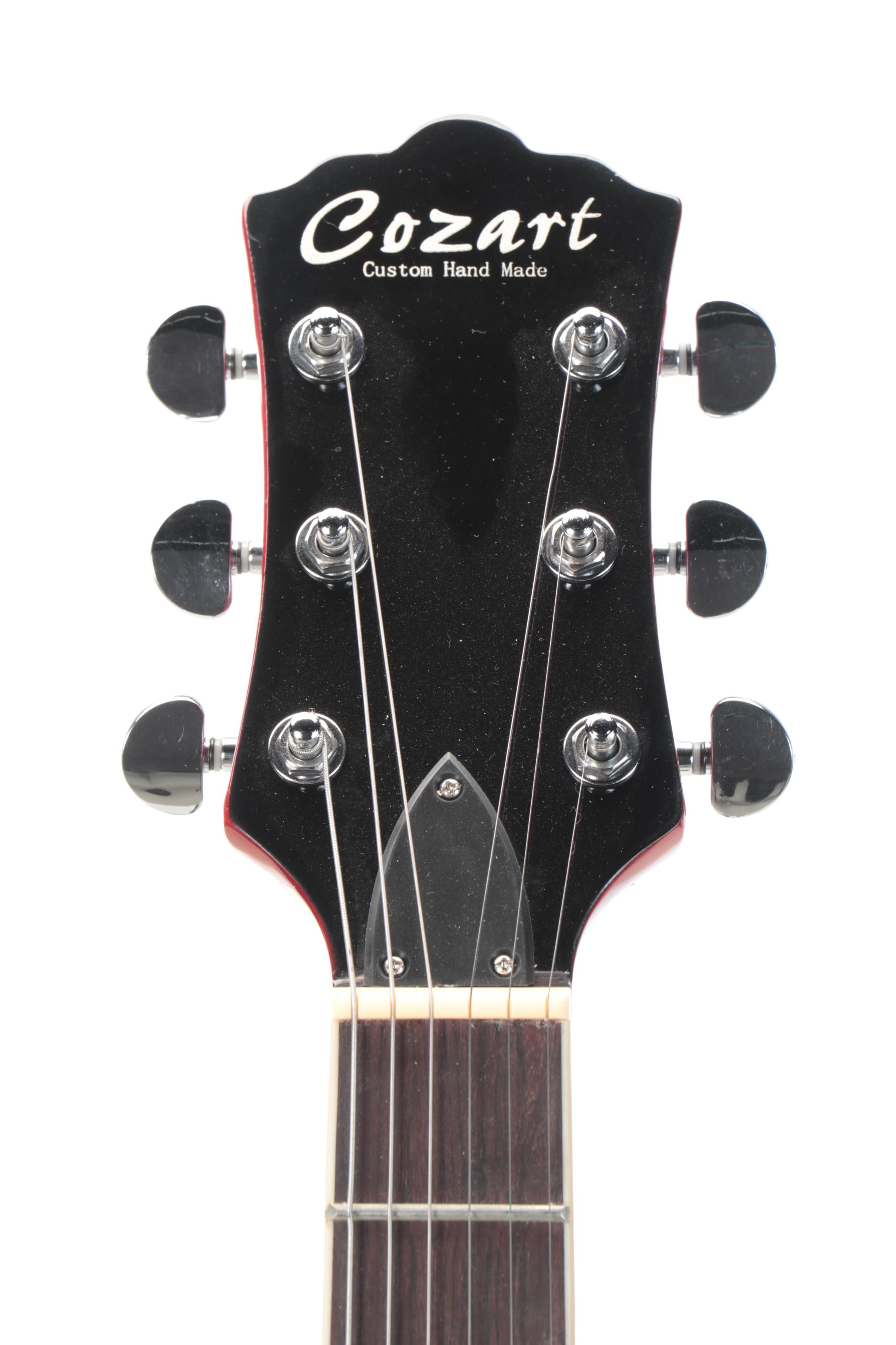 Cozart Cherry Red Finish Six-String Electric Resonator Guitar with Case