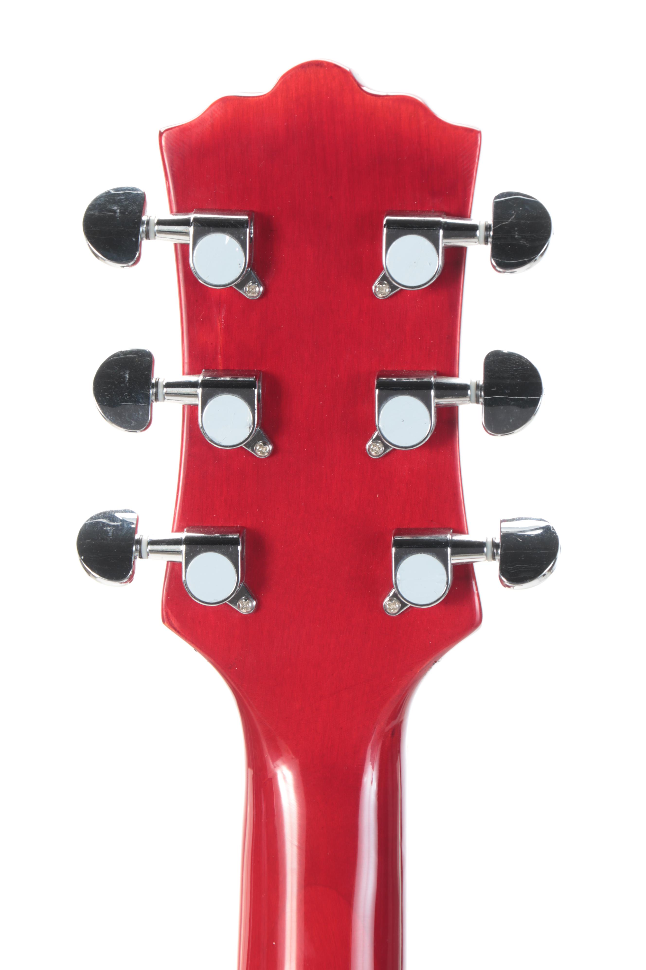 Cozart Cherry Red Finish Six-String Electric Resonator Guitar with Case