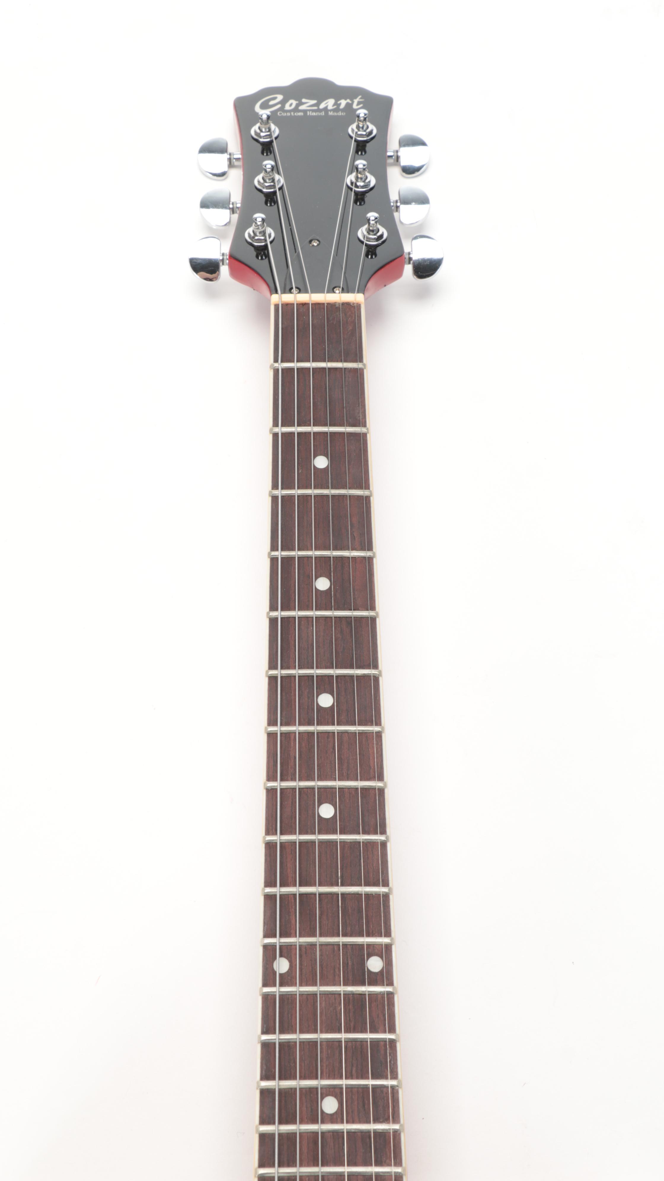 Cozart Cherry Red Finish Six-String Electric Resonator Guitar with Case