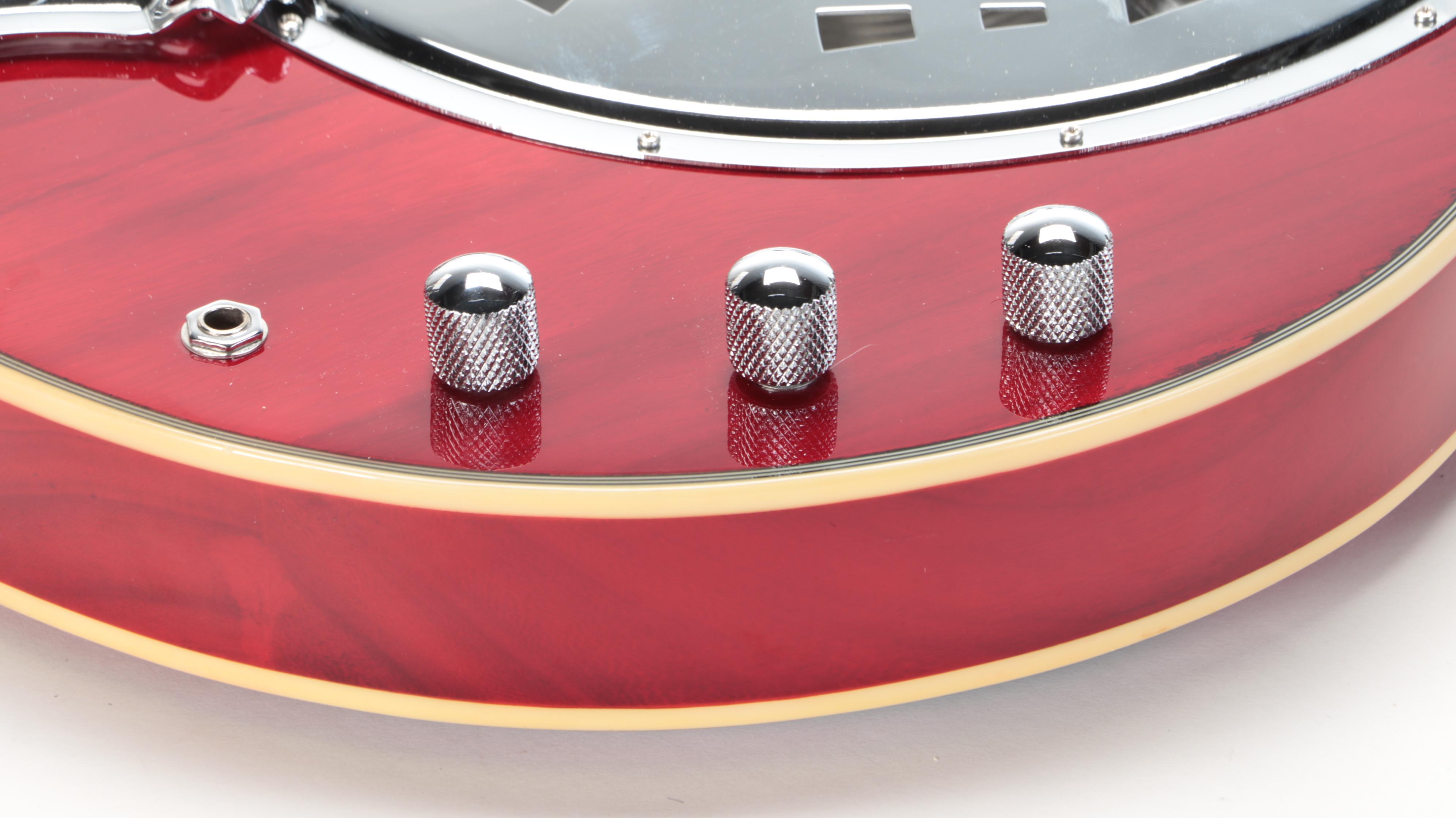 Cozart Cherry Red Finish Six-String Electric Resonator Guitar with Case