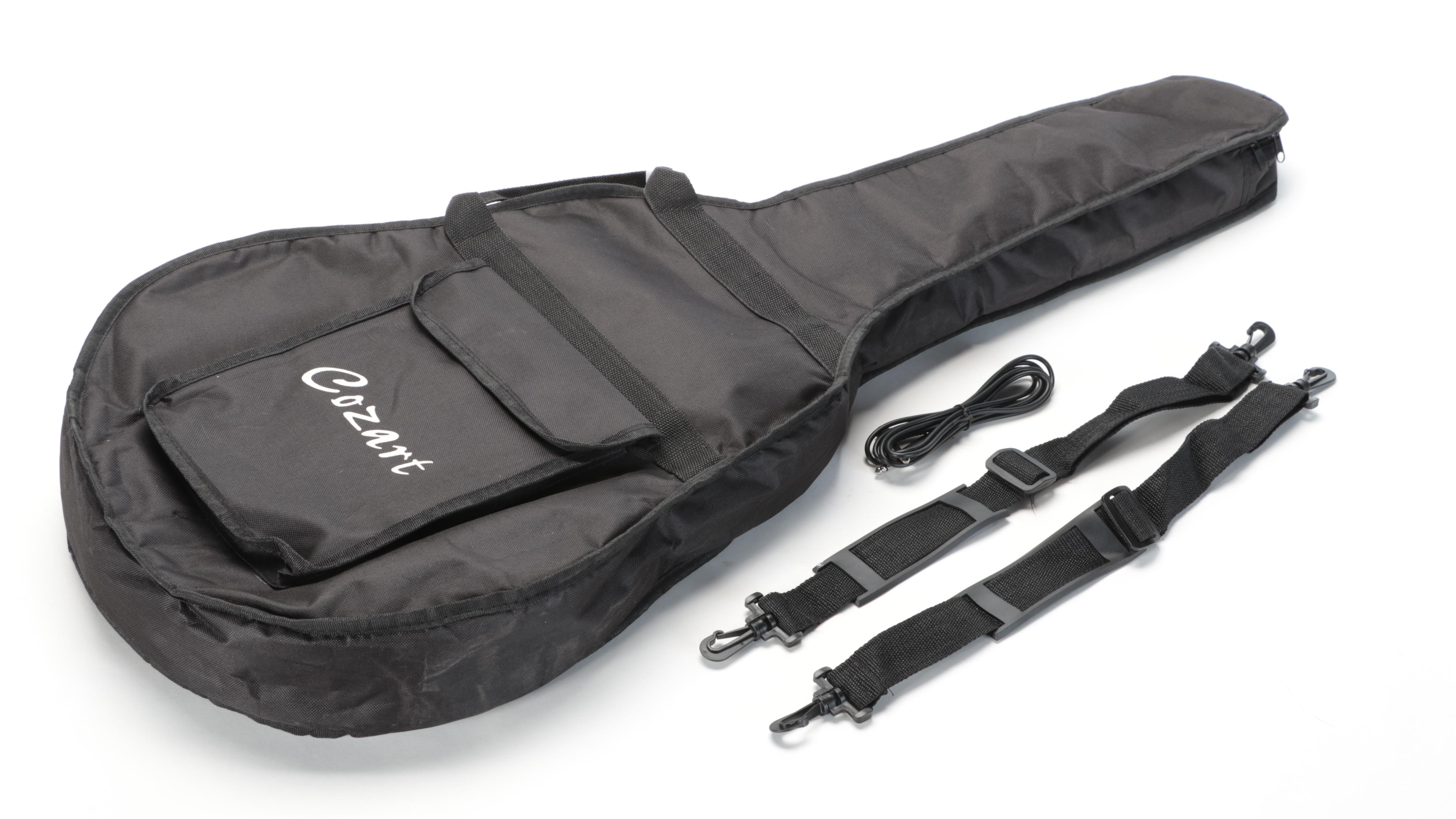 Cozart Cherry Red Finish Six-String Electric Resonator Guitar with Case