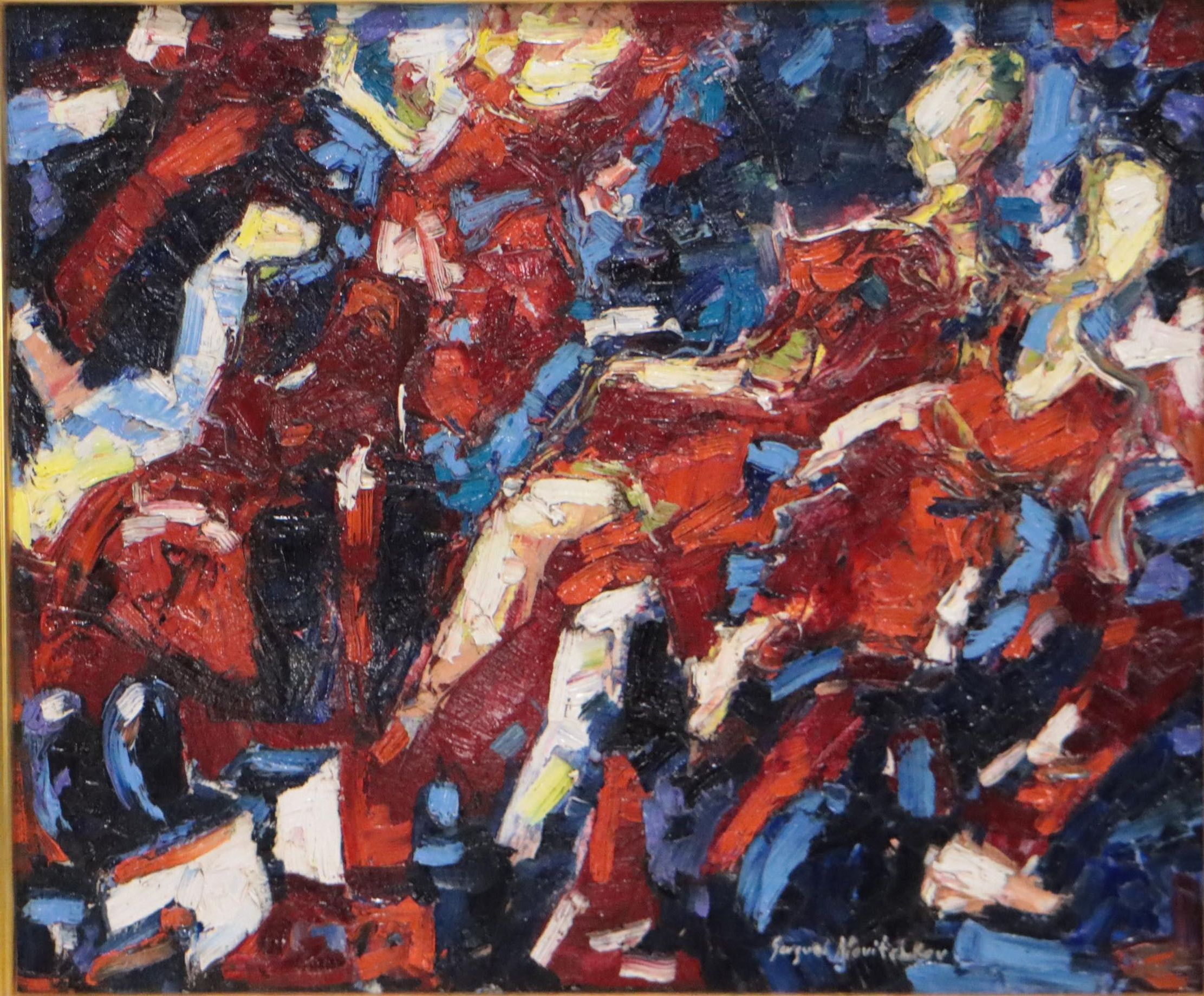 Serguei Novitchkov Abstract Impasto Oil Painting "Hollywood," 2022