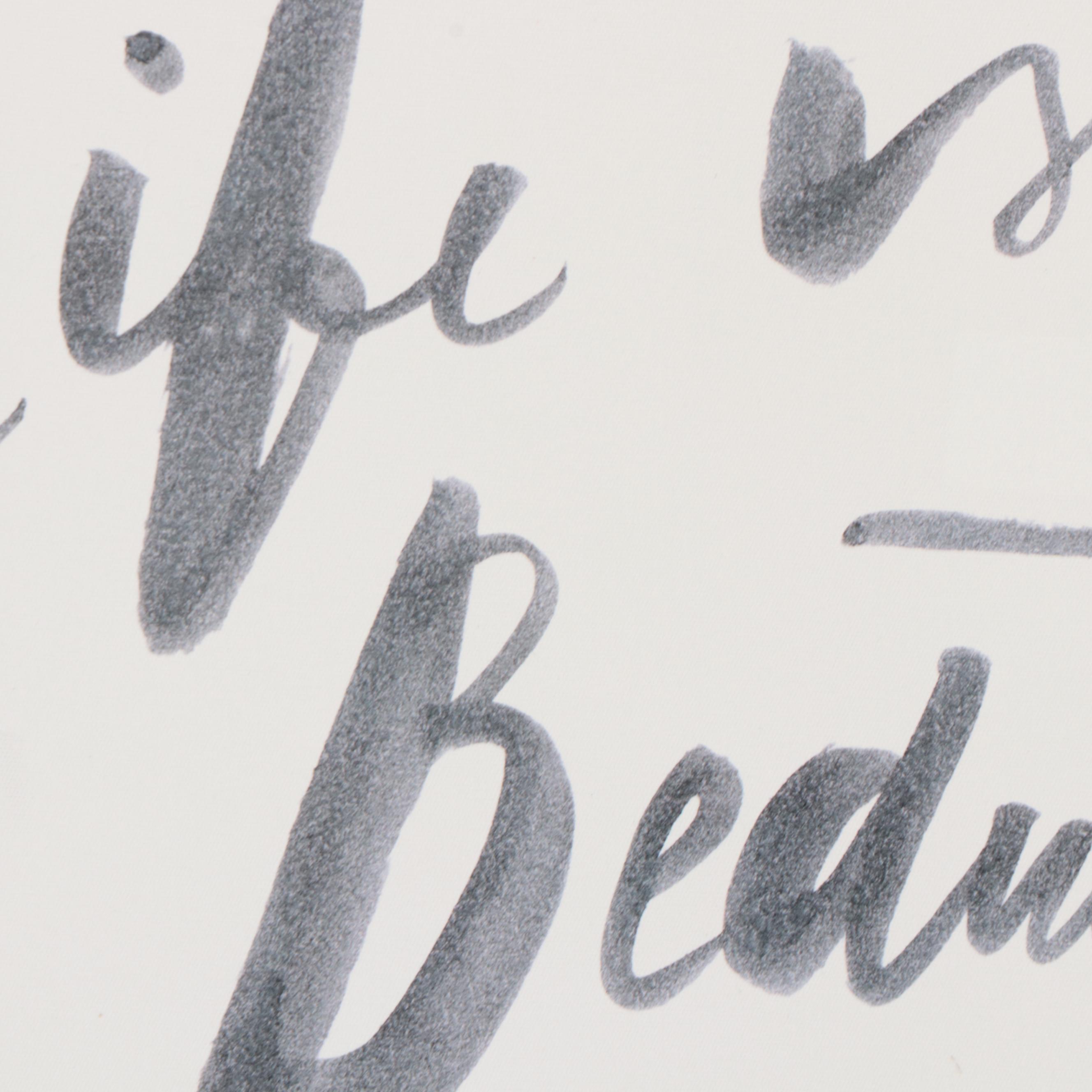 Threshold Routed Wood Wall Shelves and "Life is Beautiful" Canvas Wall Art