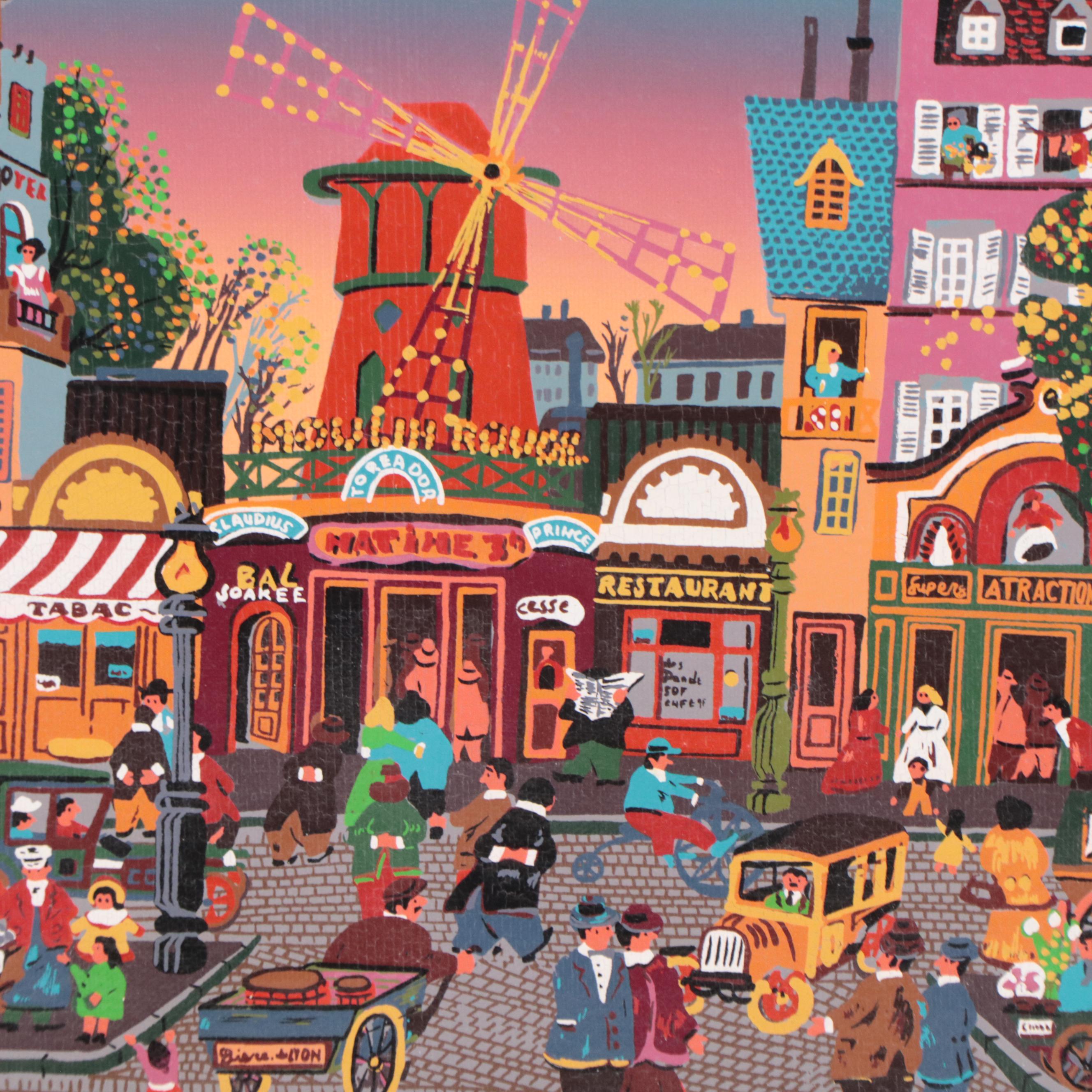 Acrylic Painting of the Moulin Rouge, 1991