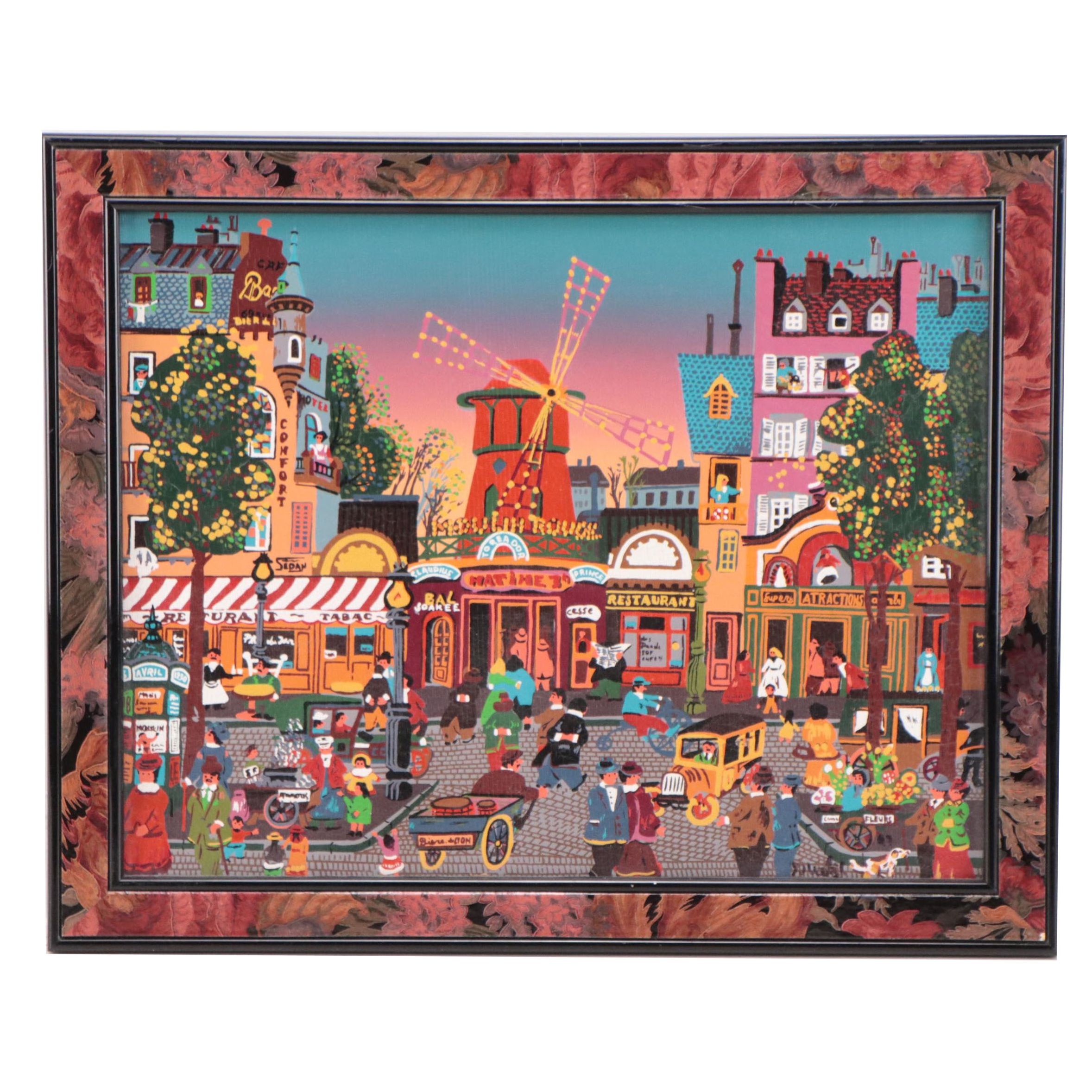 Acrylic Painting of the Moulin Rouge, 1991