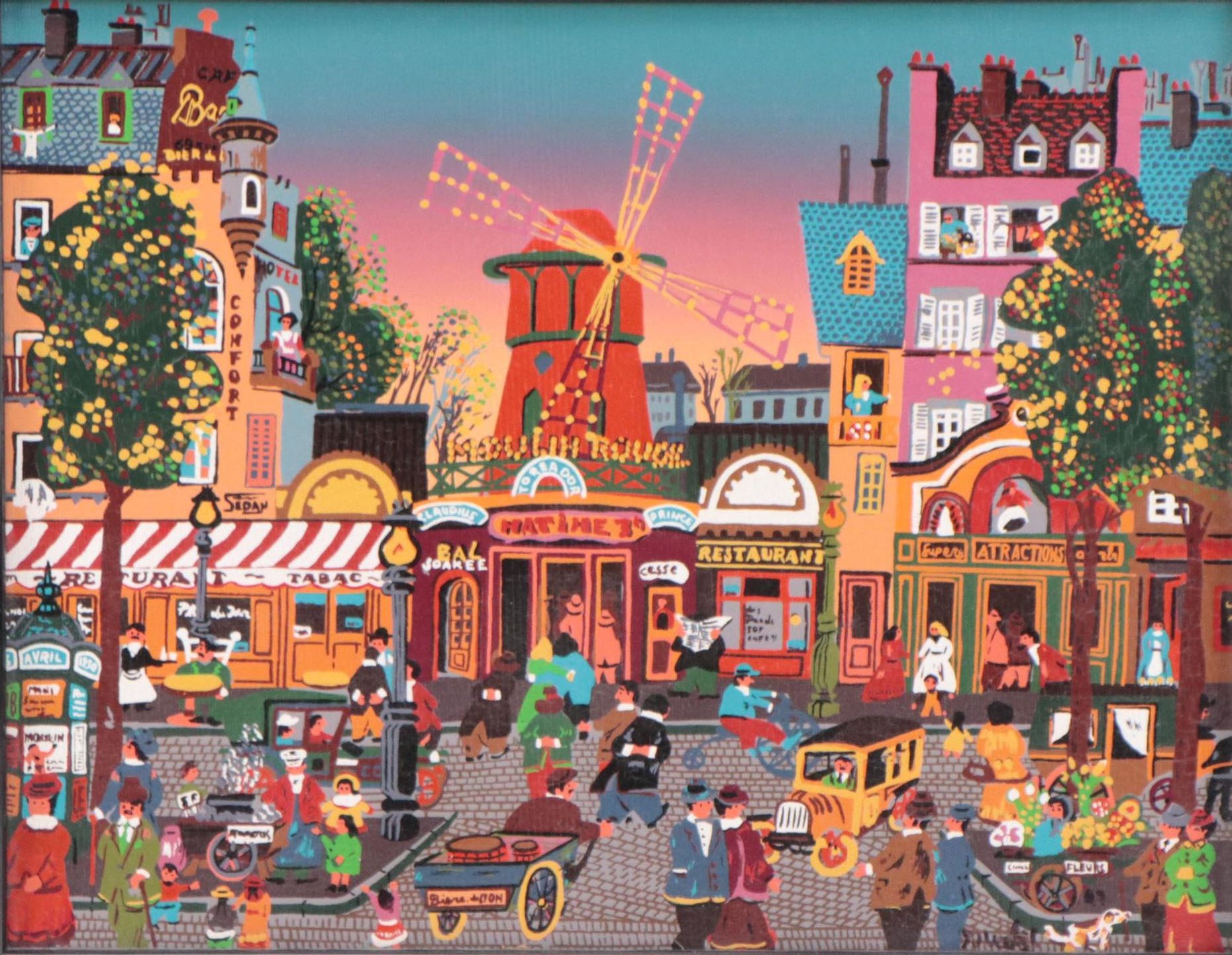 Acrylic Painting of the Moulin Rouge, 1991