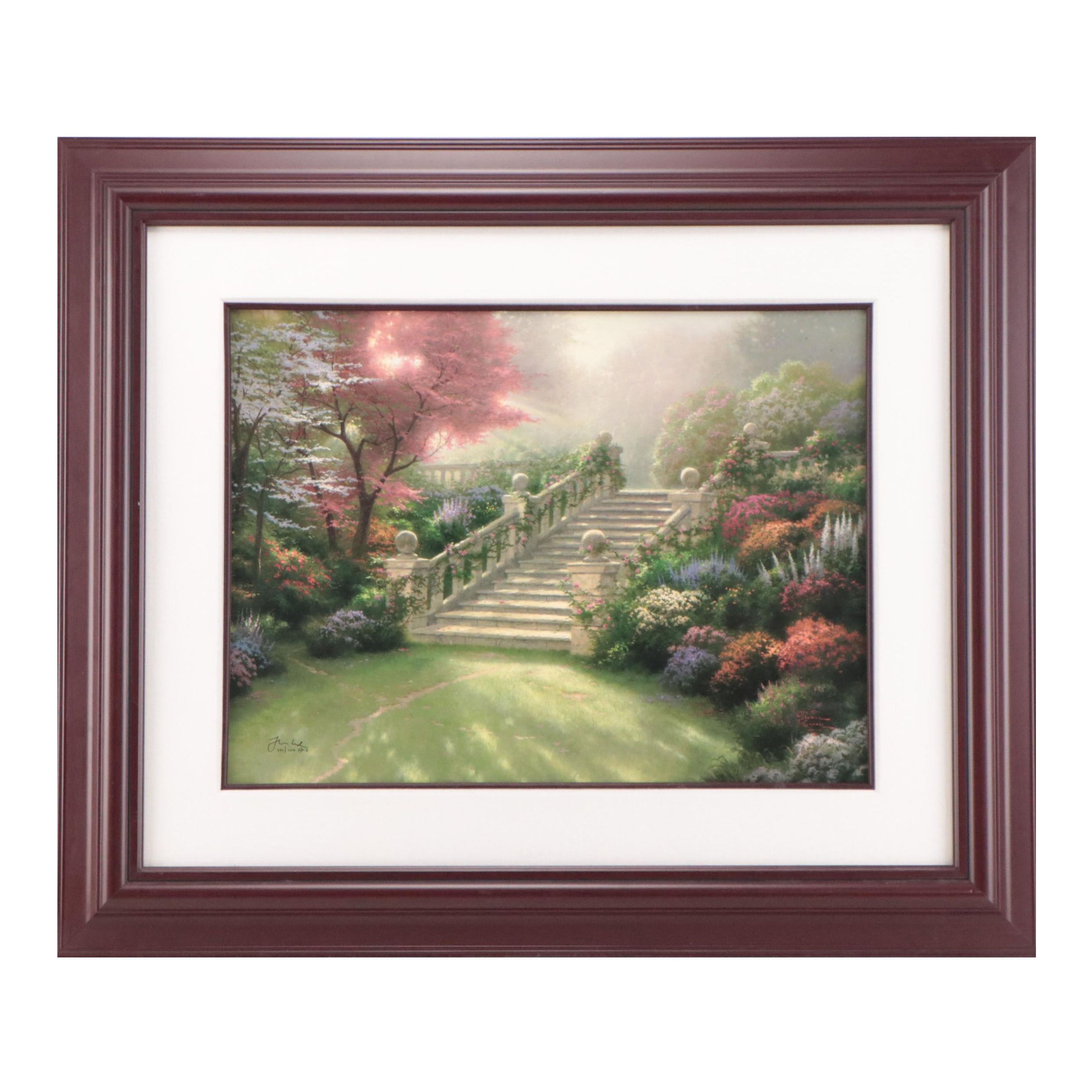 Thomas Kinkade Offset Lithograph "Stairway to Paradise"